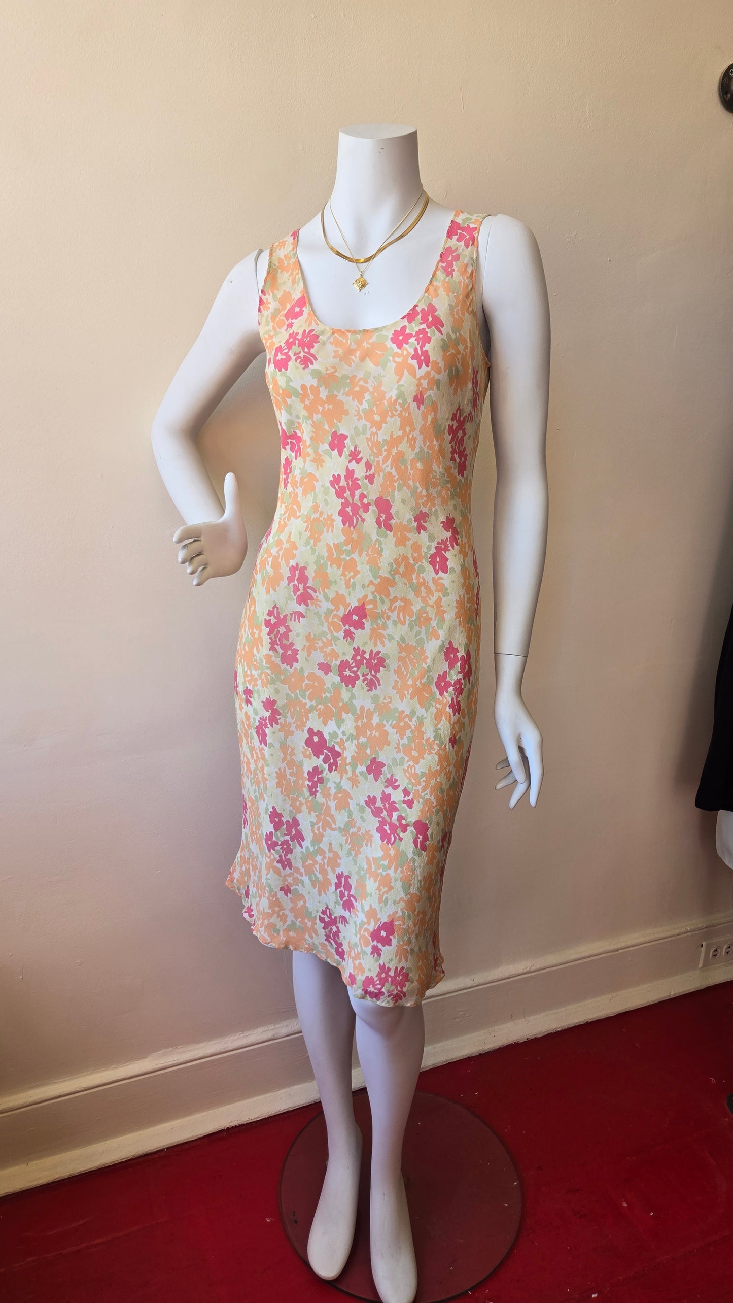 Caslon silk floral bias dress