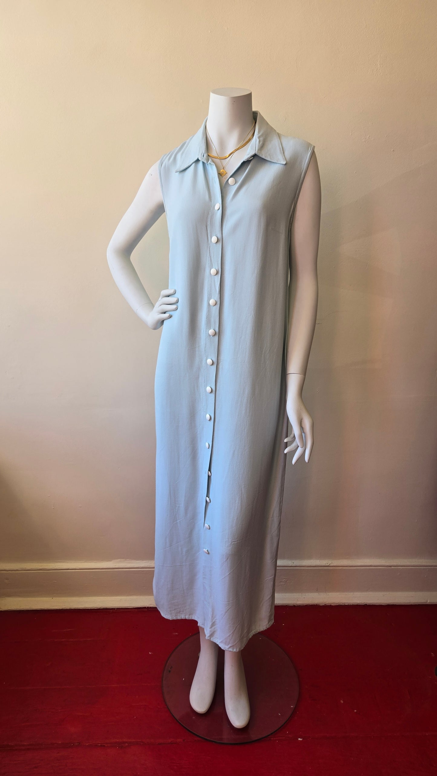 Baby blue maxi shirt dress