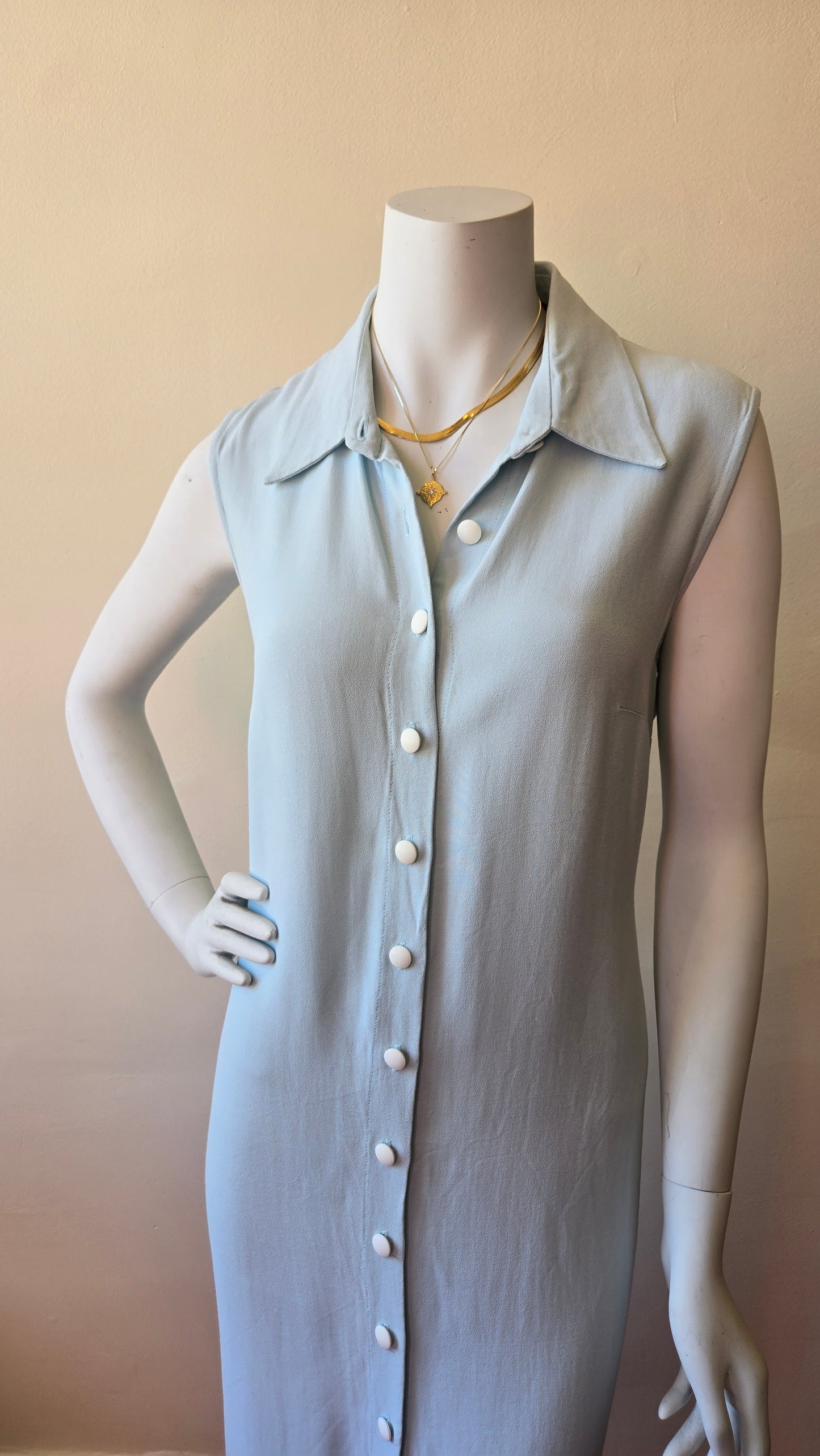 Baby blue maxi shirt dress