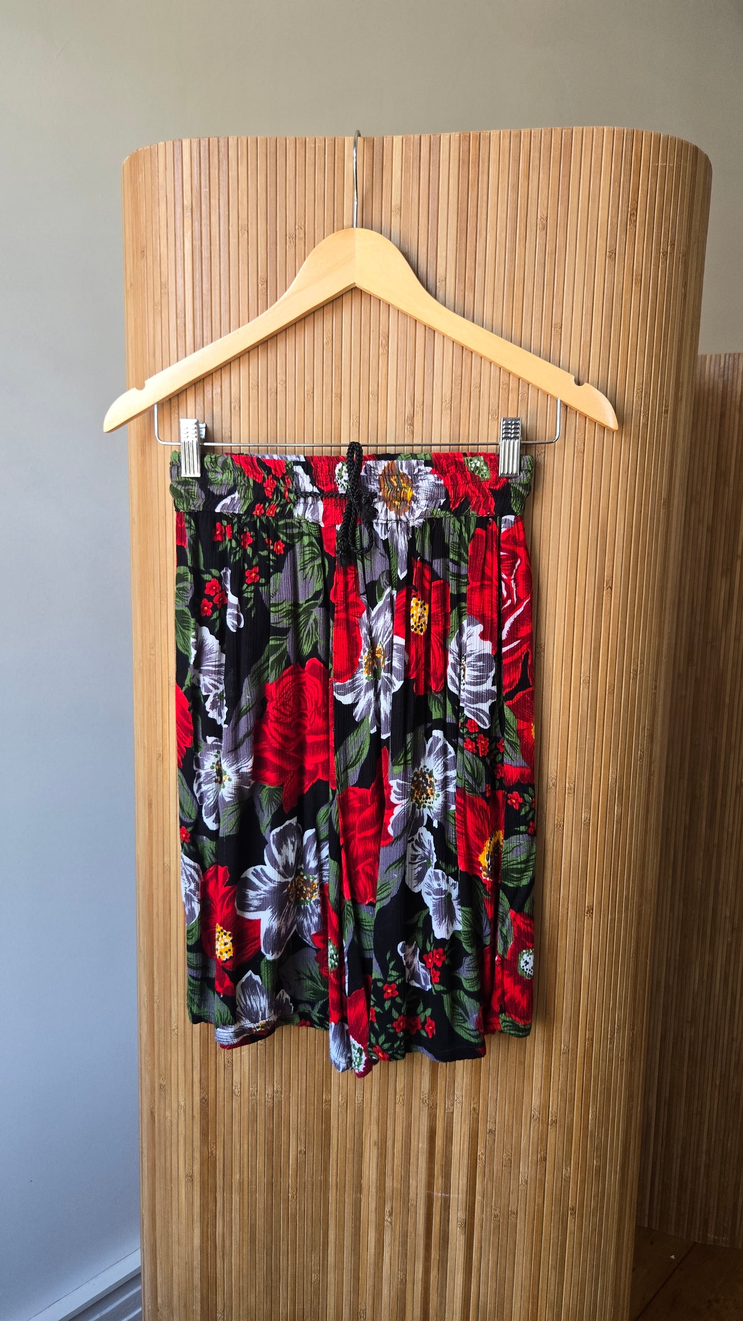 Floral rayon shorts