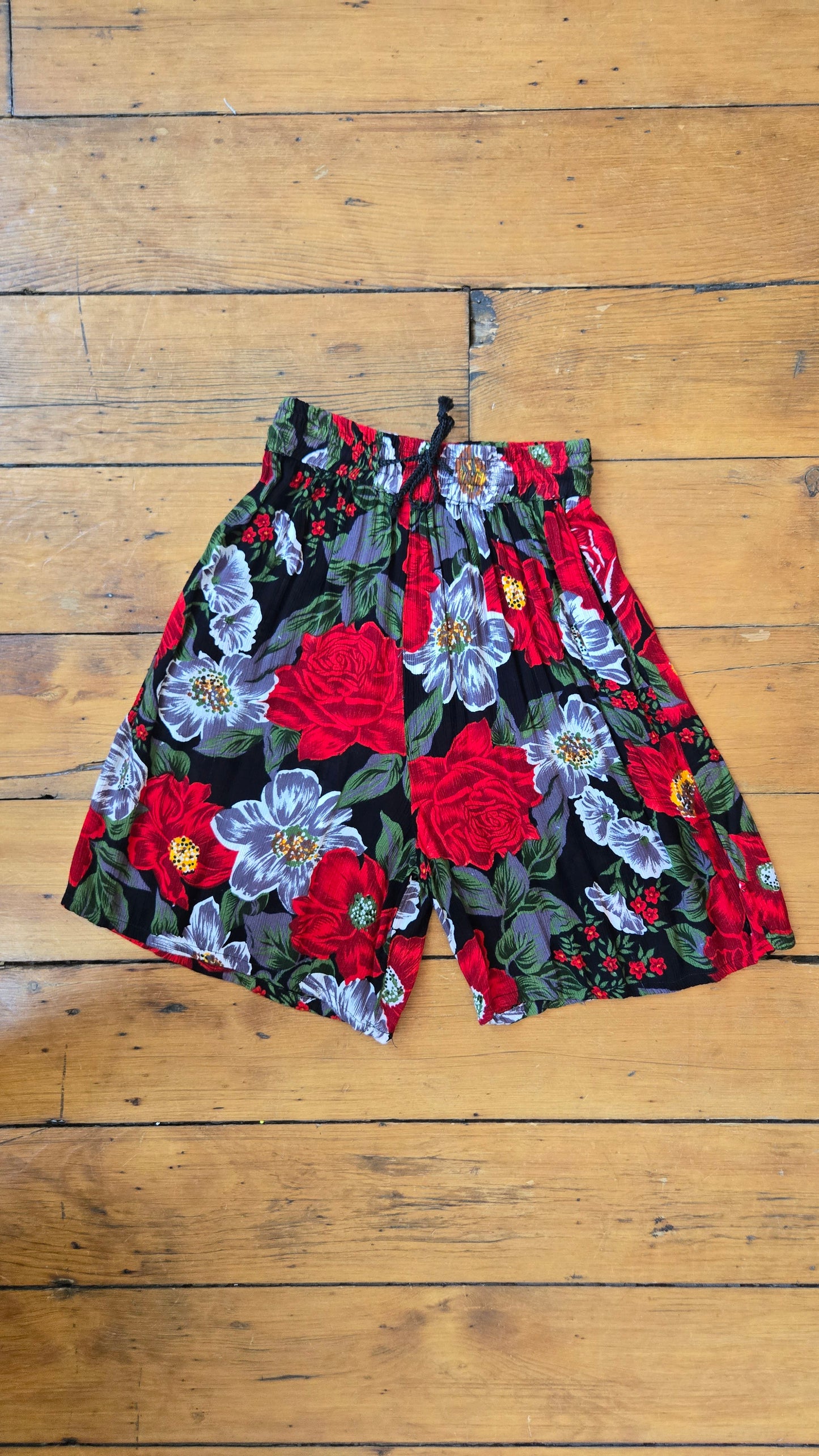 Floral rayon shorts