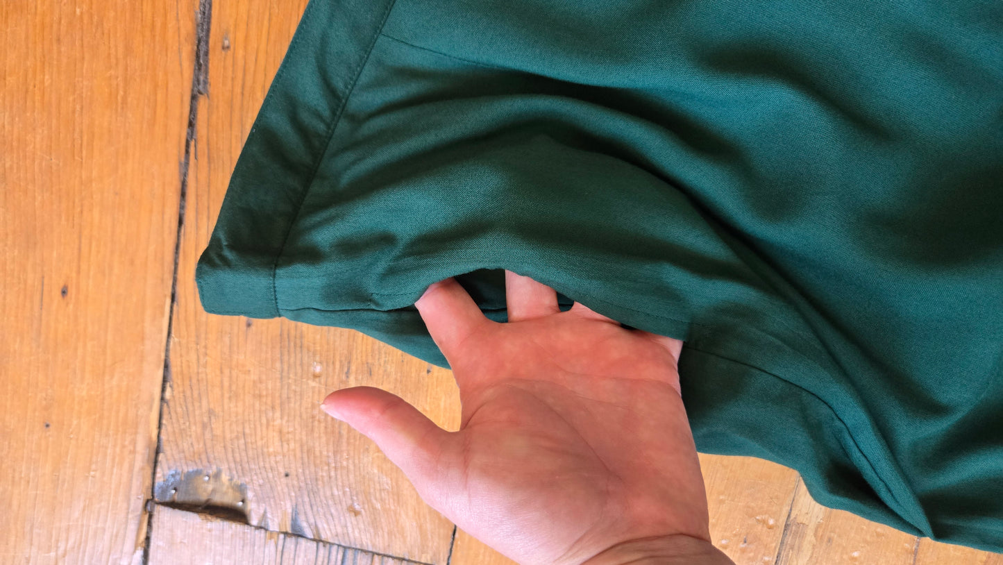 Green puka shell-trimmed pants!