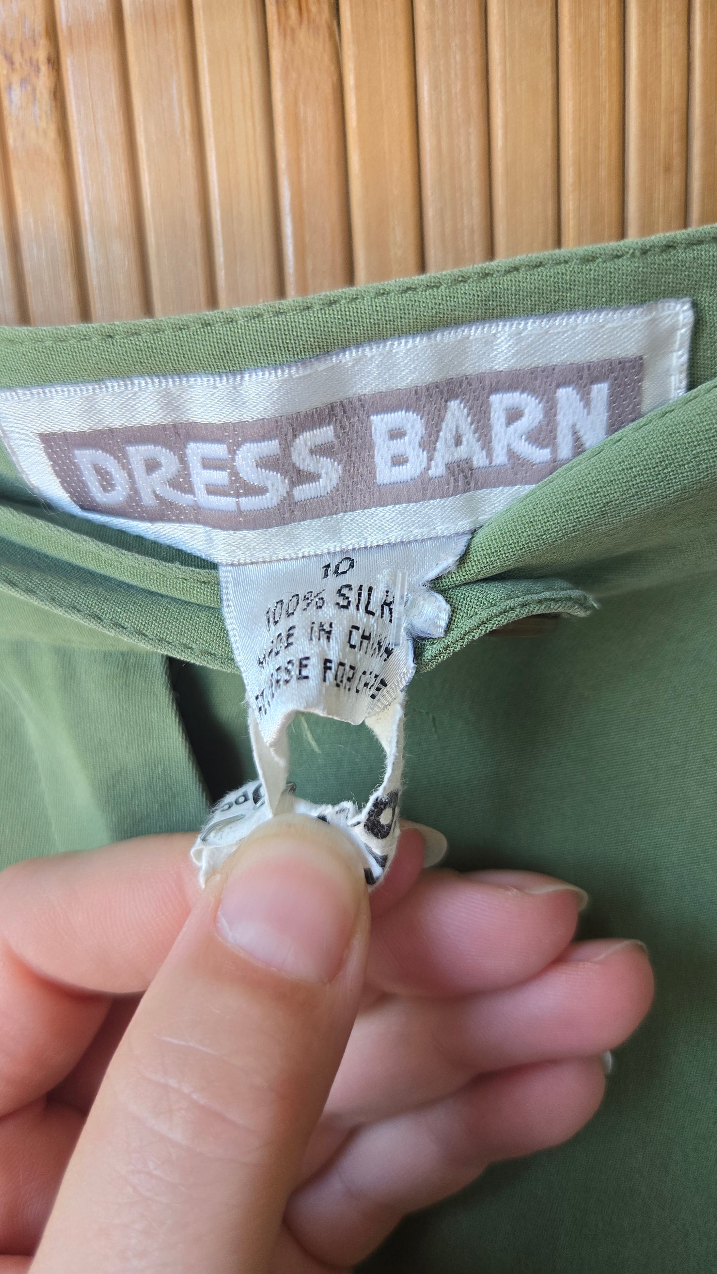 Dress Barn pistachio silk trousers