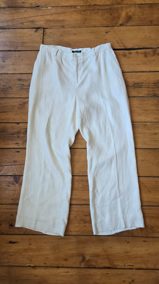 Ralph Lauren ivory linen pants