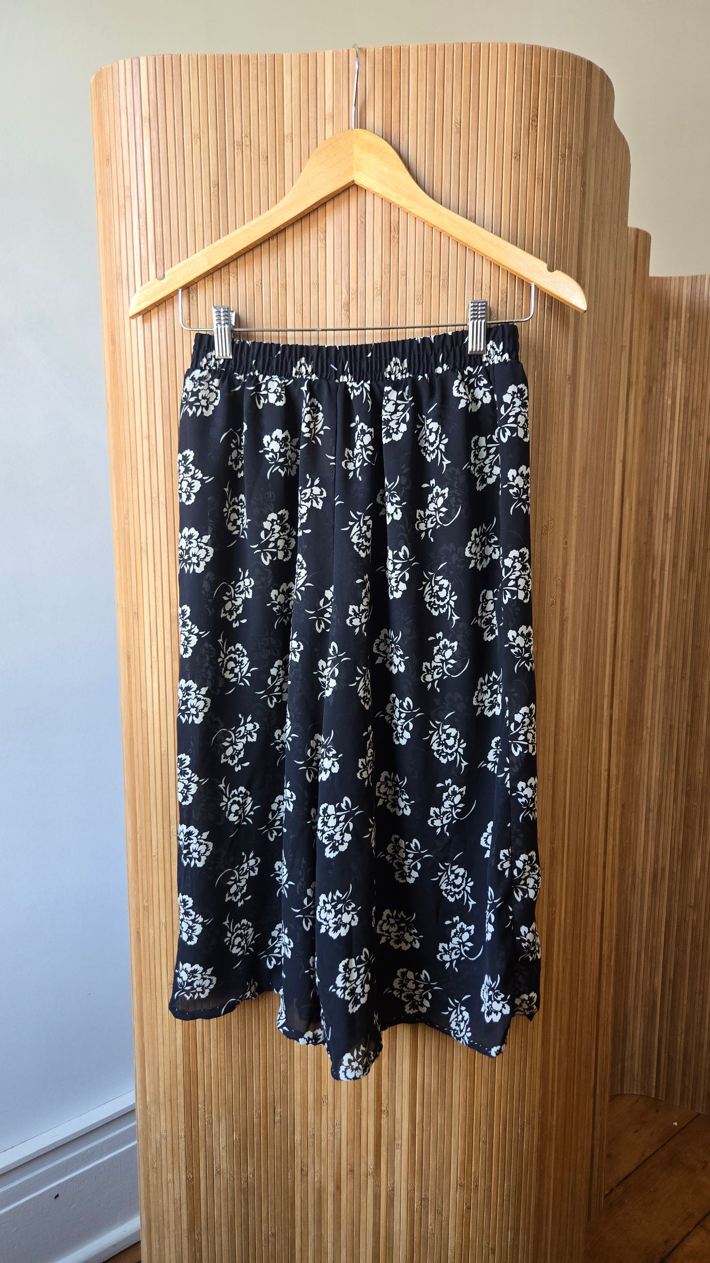 Sheer floral culottes