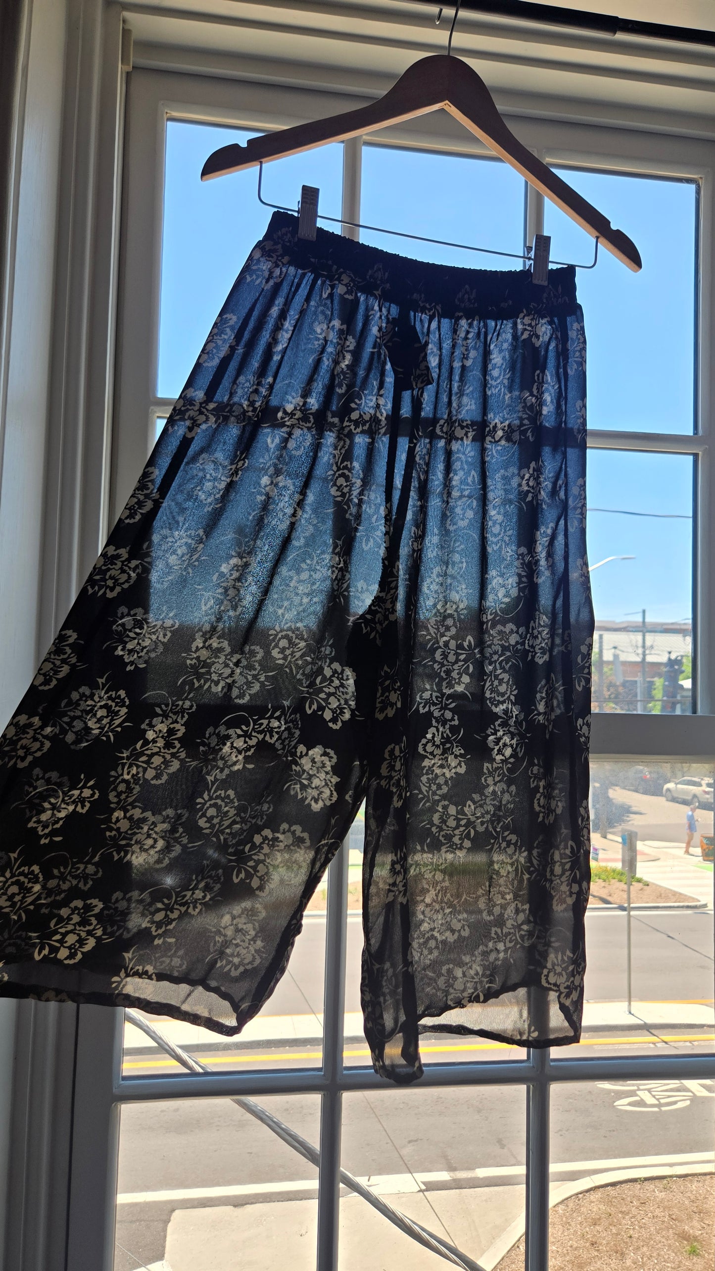 Sheer floral culottes