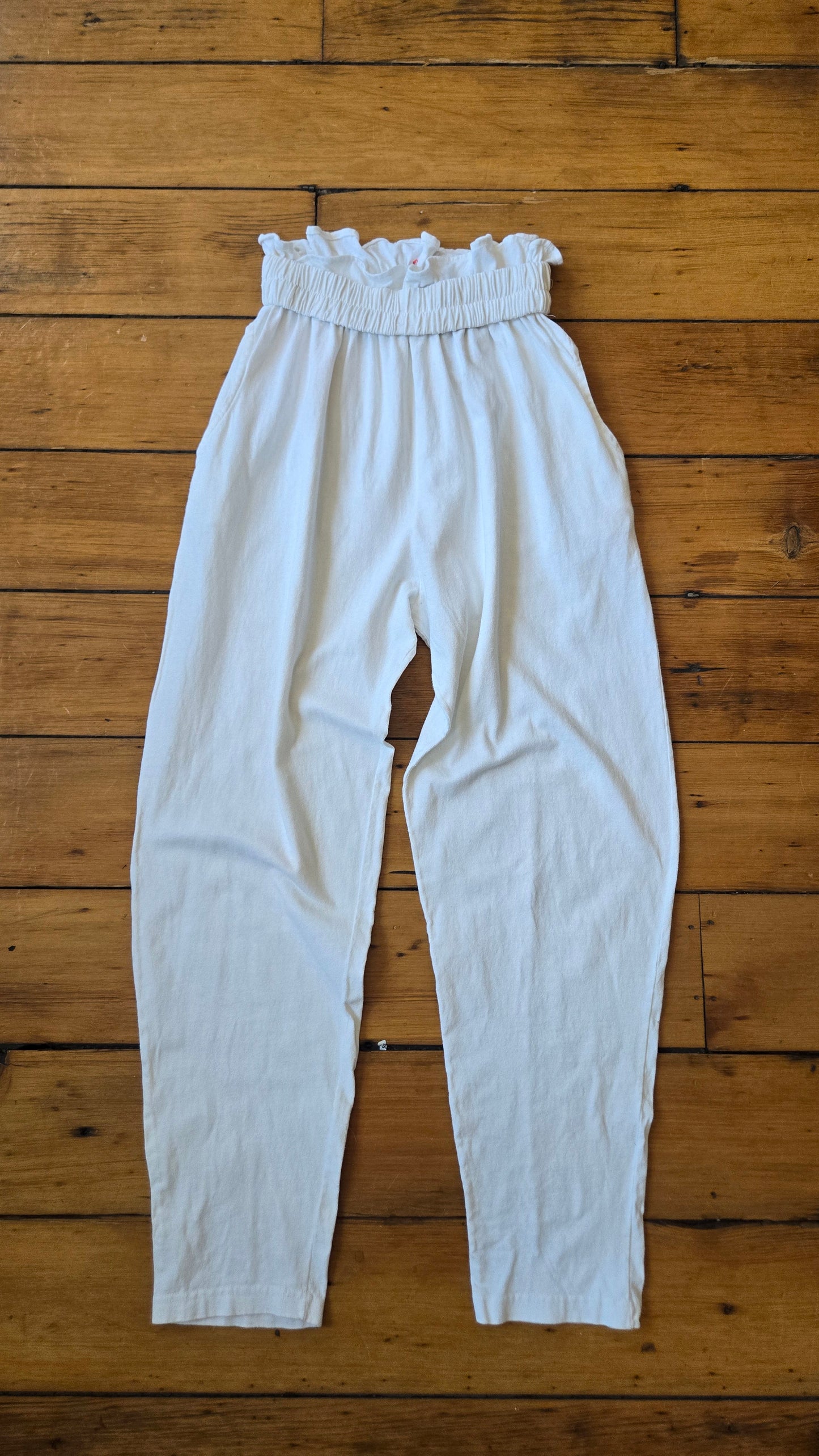 Forenza white paper bag waist pants