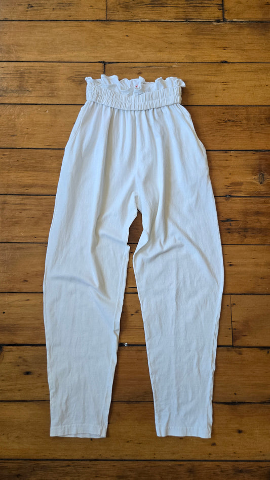 Forenza white paper bag waist pants