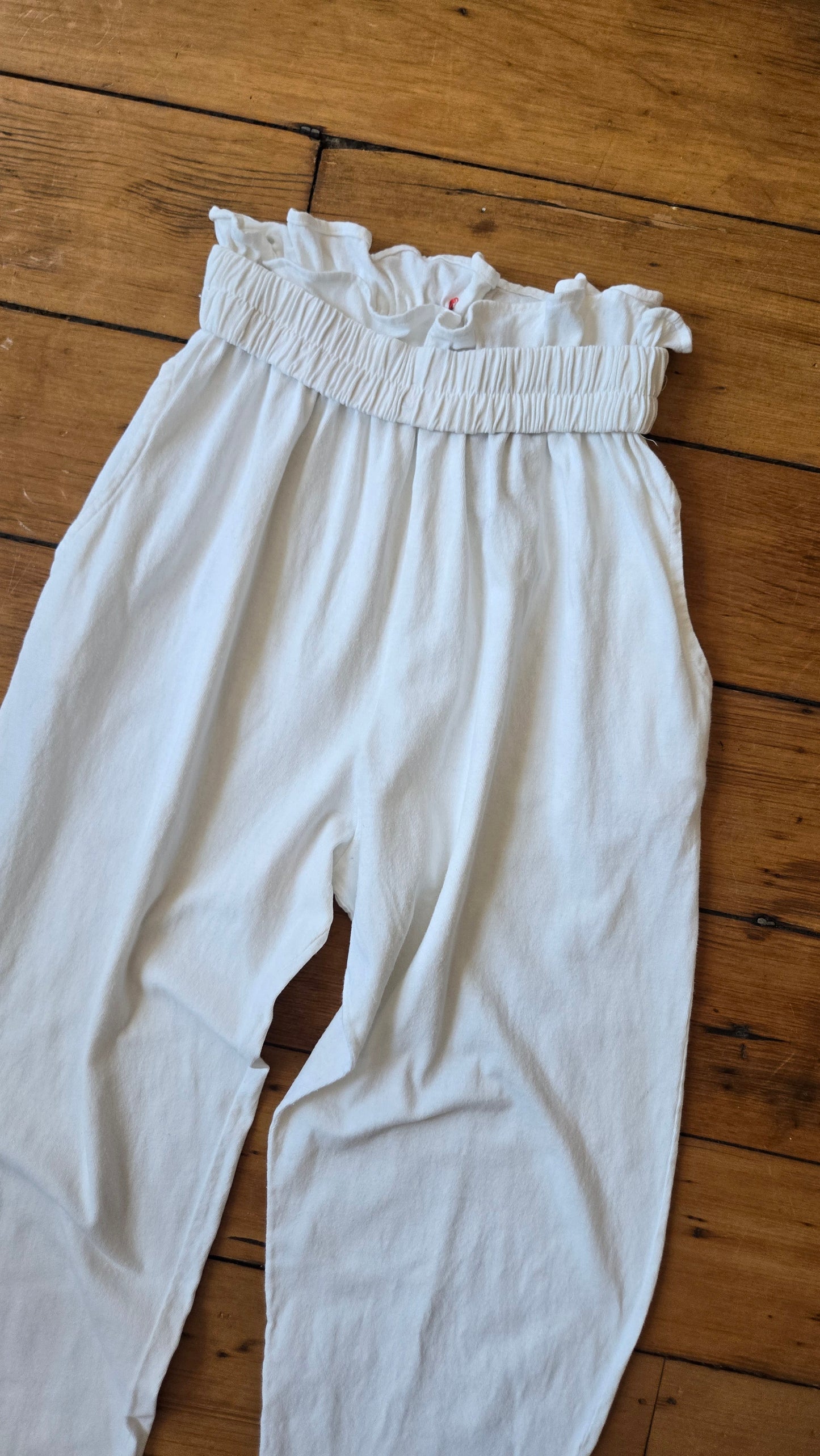 Forenza white paper bag waist pants
