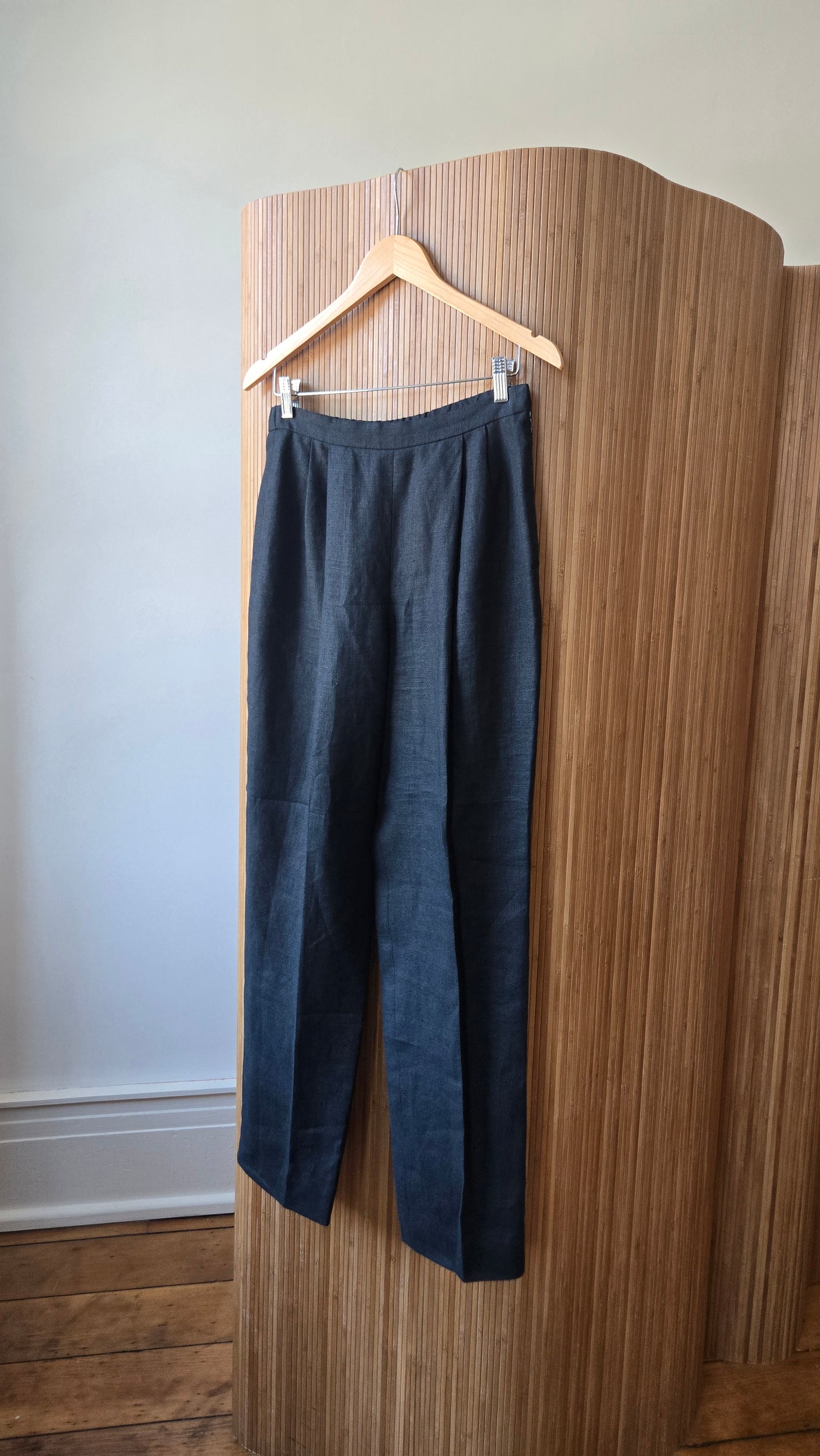 William Pearson black linen pants