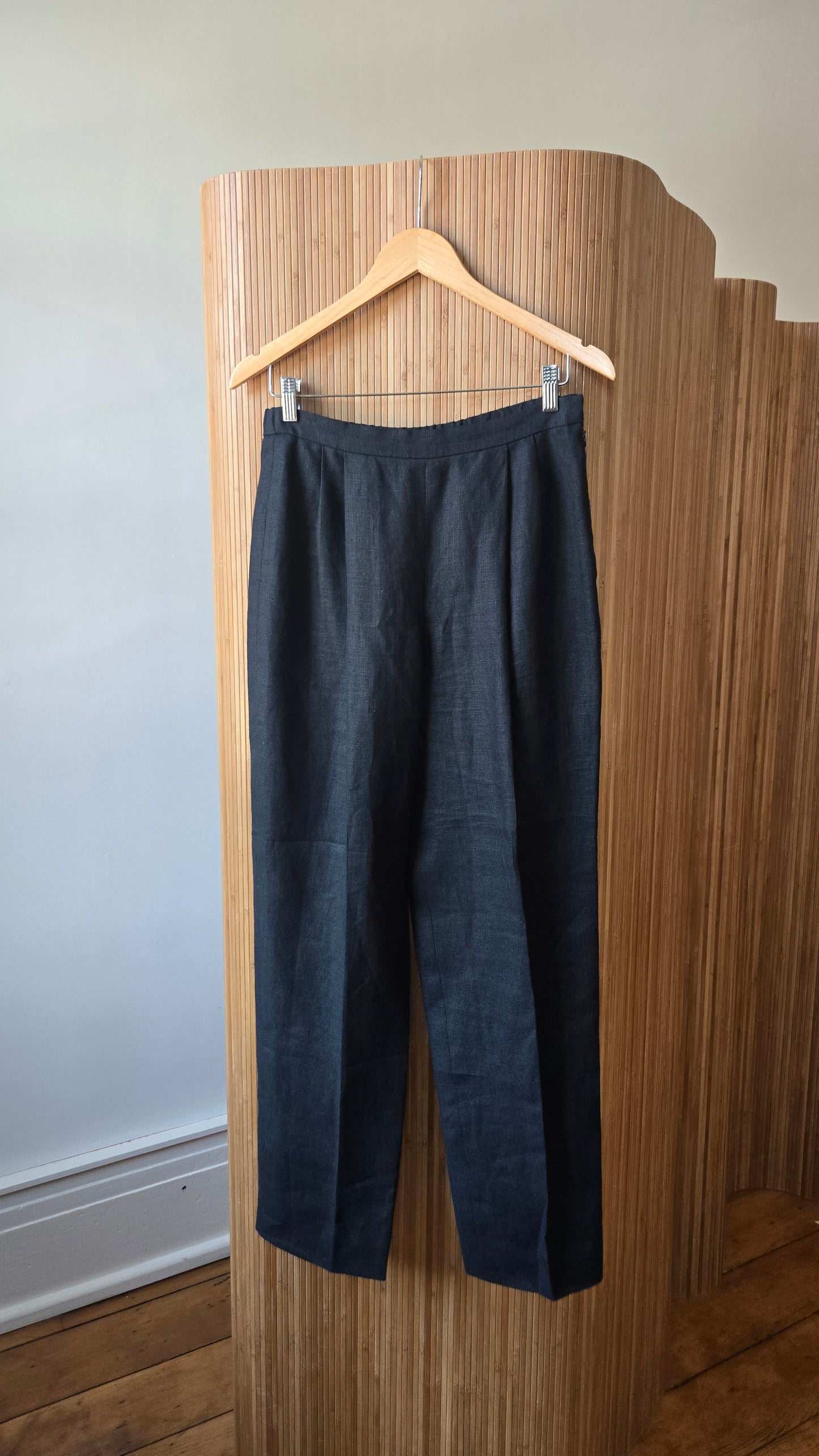 William Pearson black linen pants