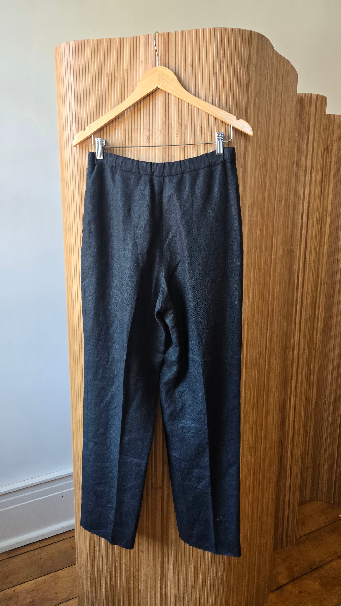 William Pearson black linen pants