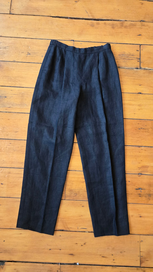 William Pearson black linen pants