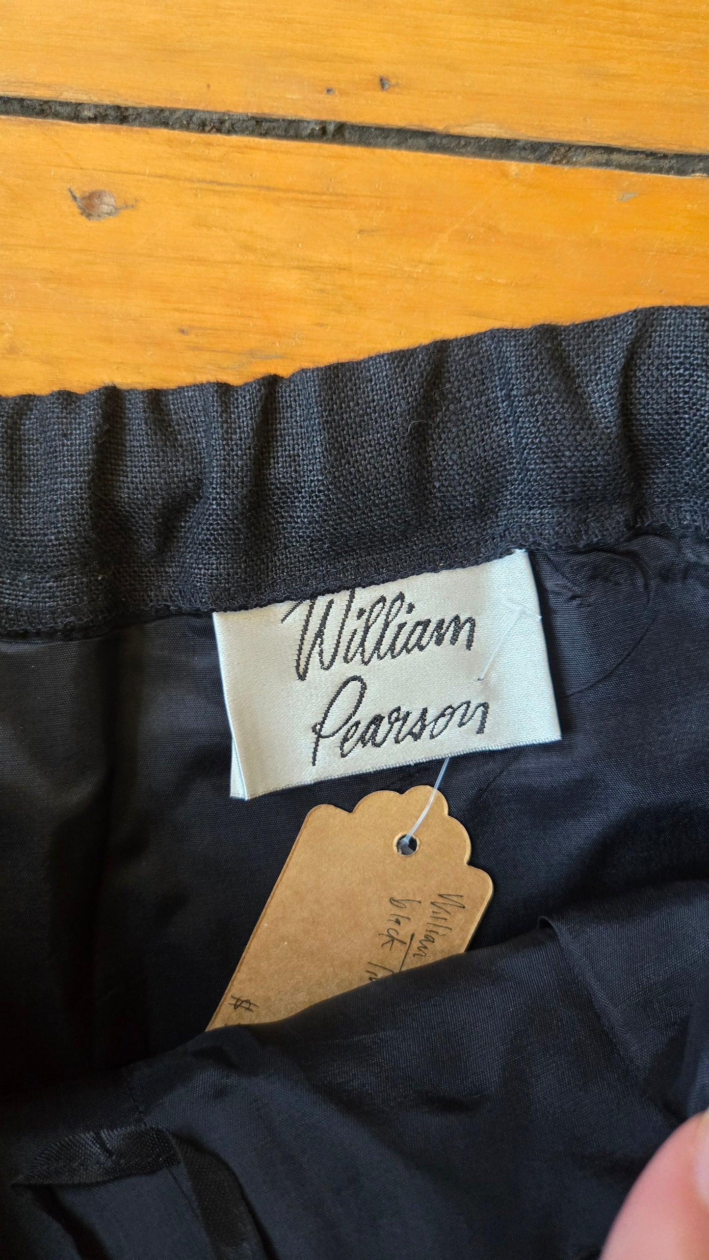 William Pearson black linen pants