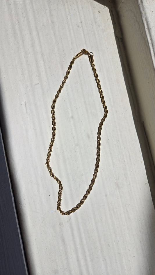 Gold Rope Chain Necklace