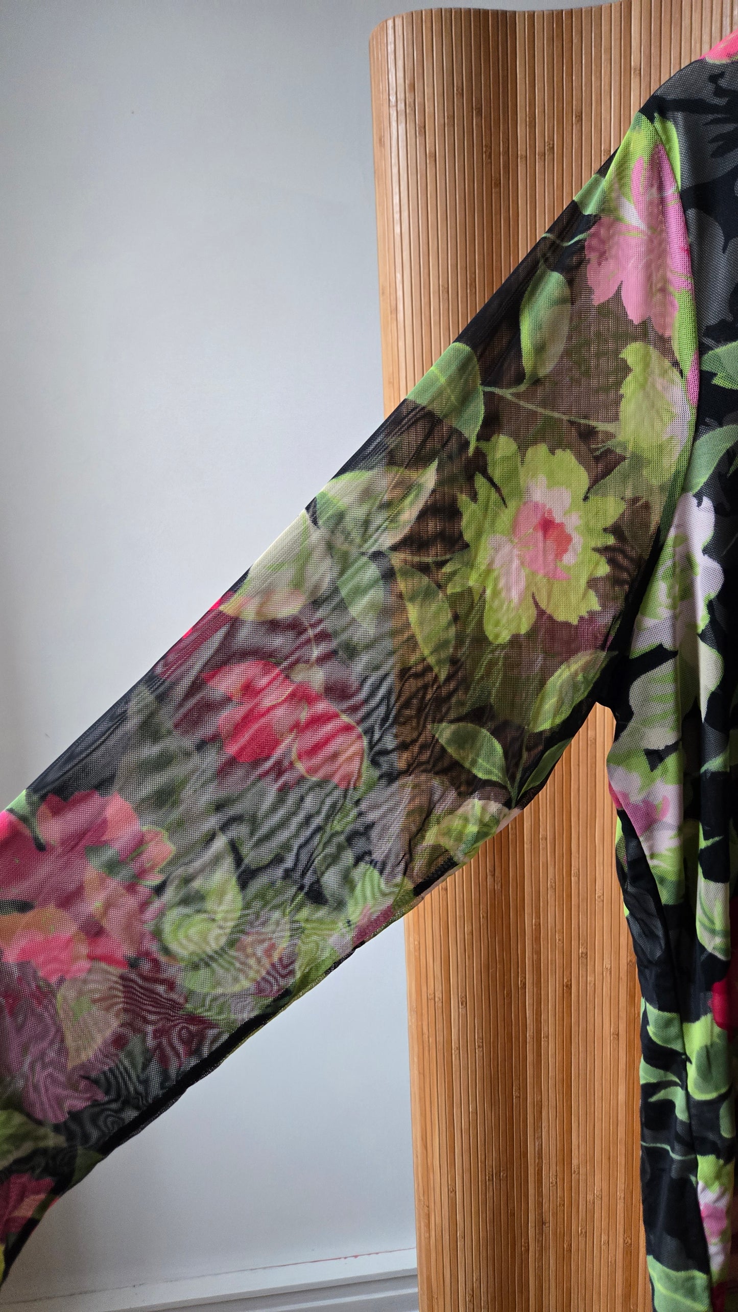 INC layered mesh floral top
