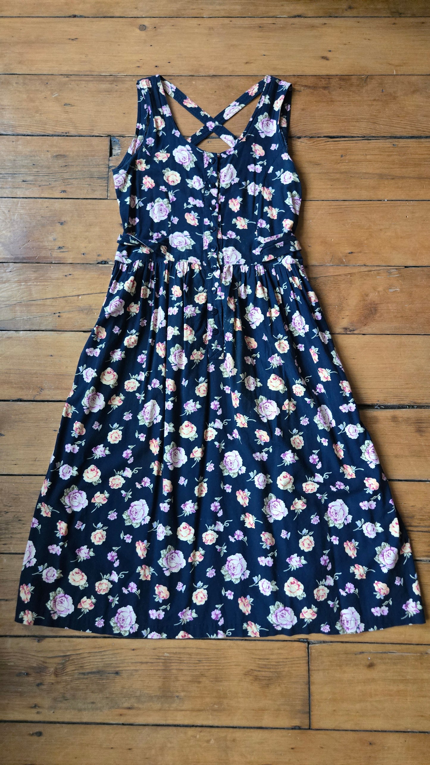 Erika cross-back floral dress