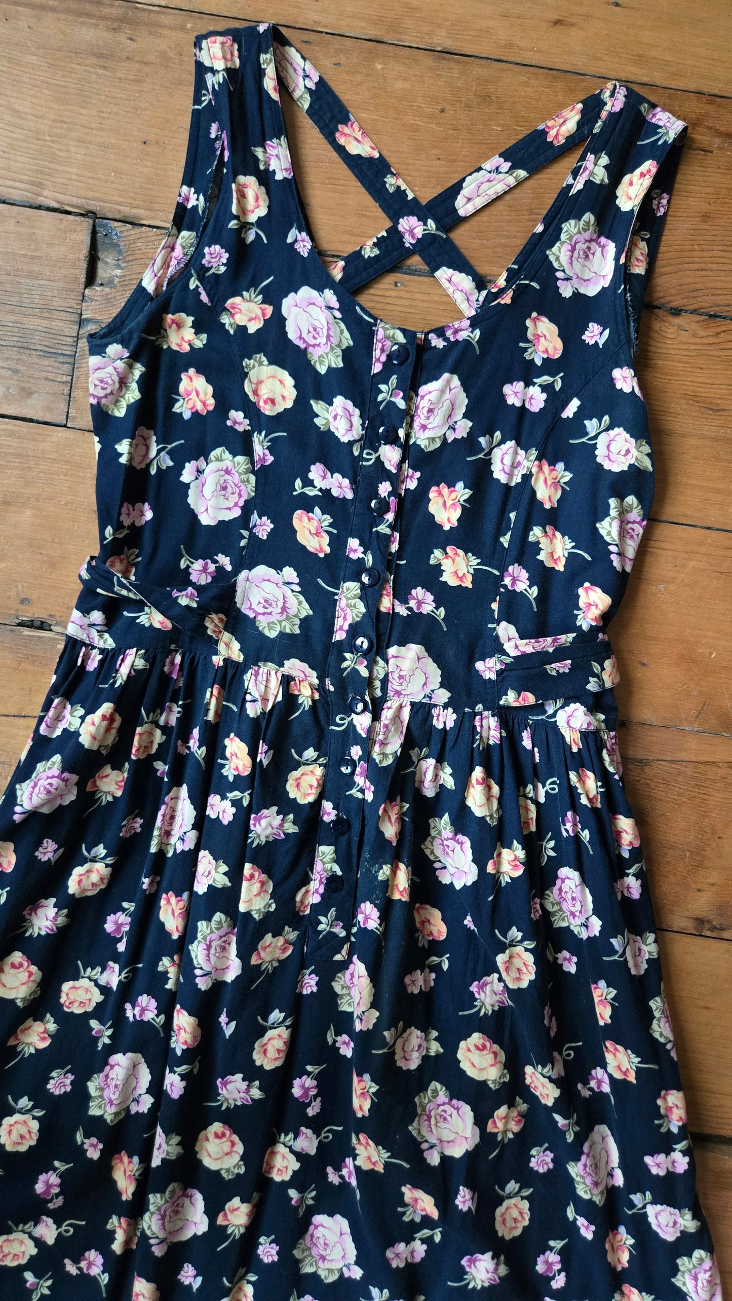 Erika cross-back floral dress