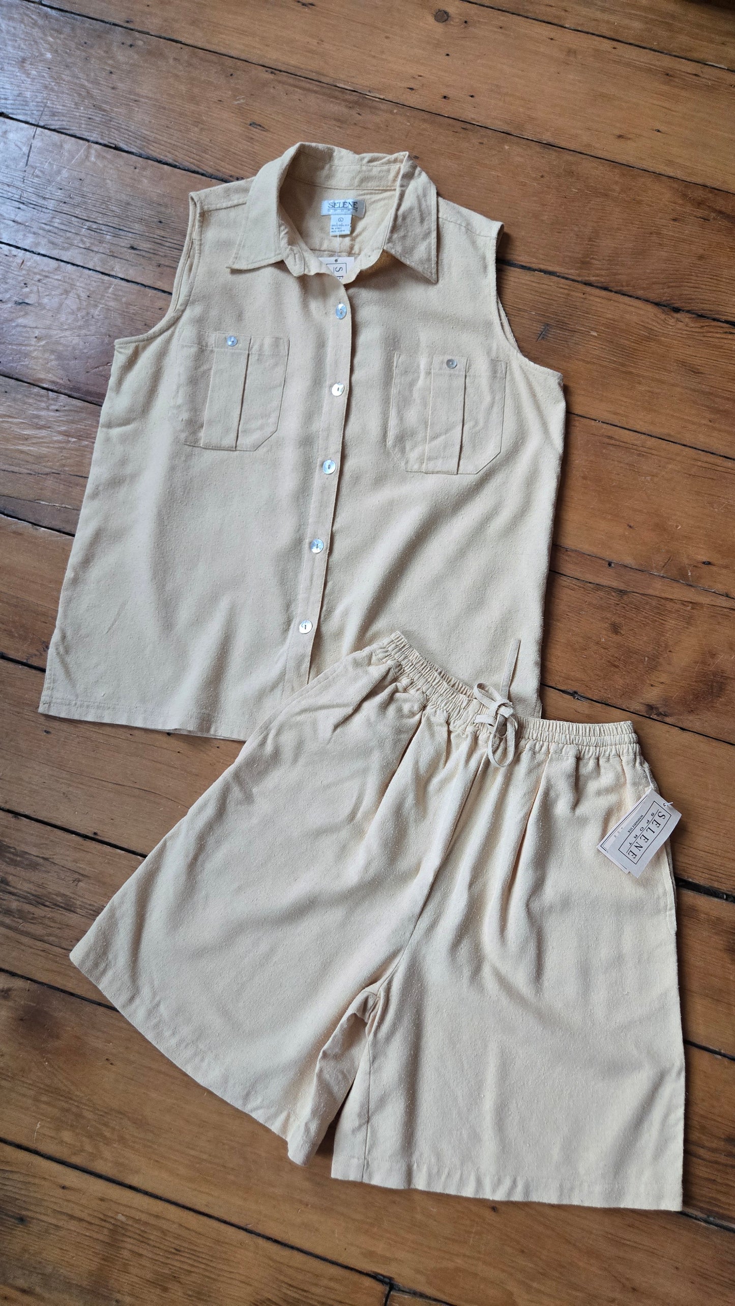 Selene buttery raw silk short set