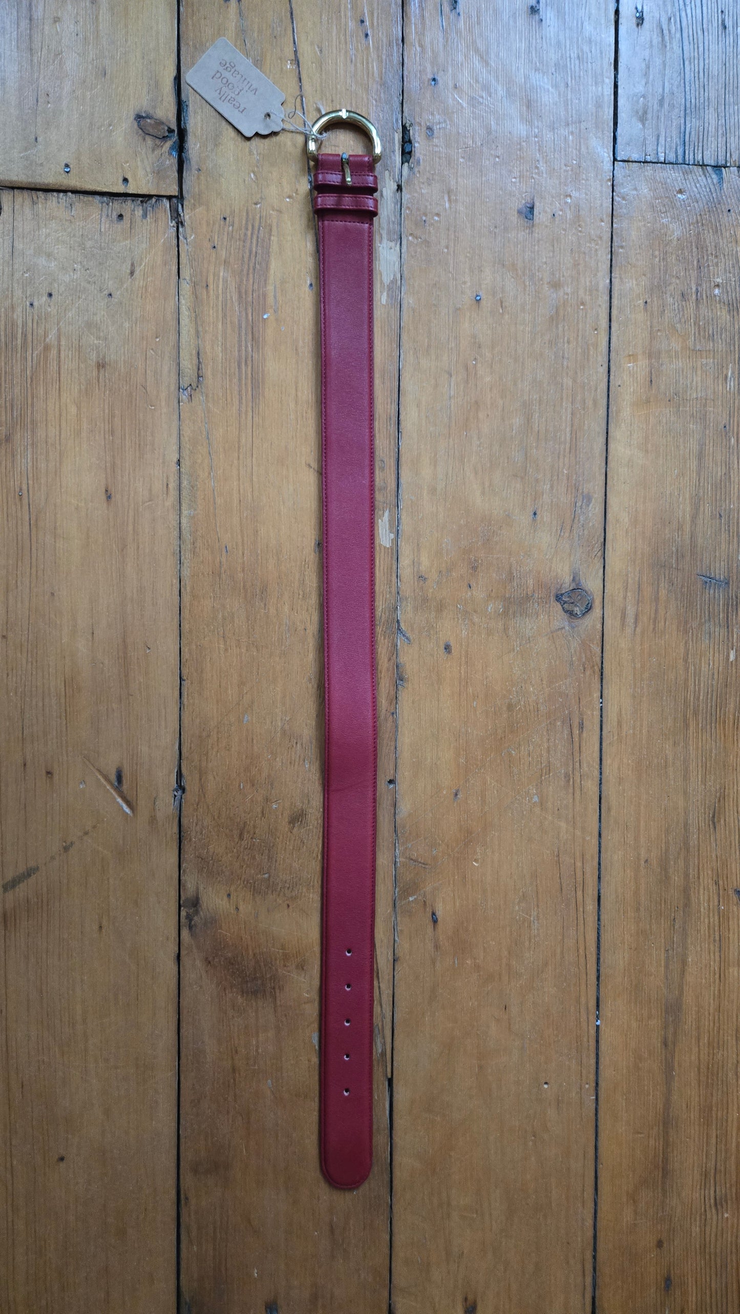 Coach red leather belt