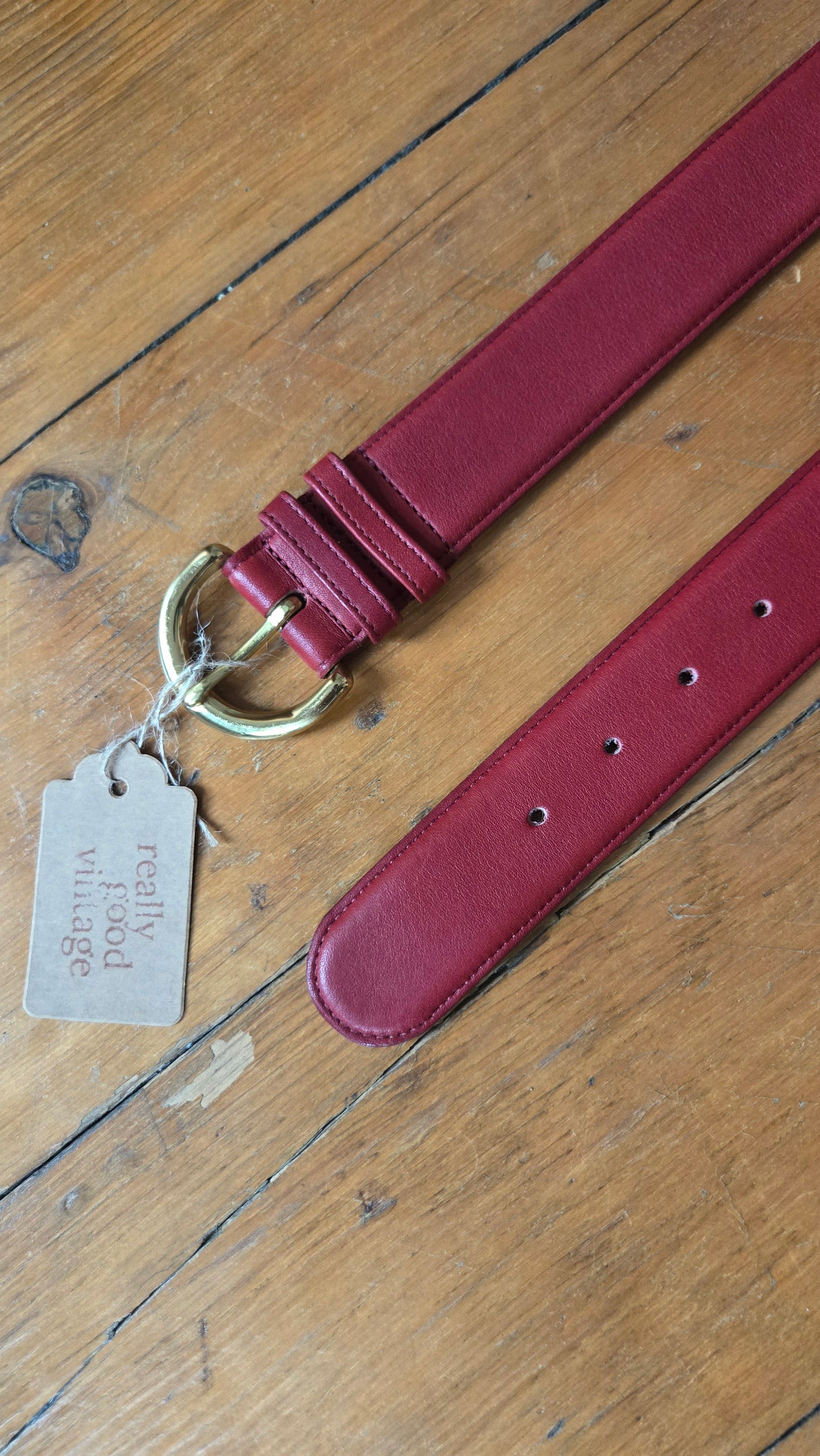 Coach red leather belt