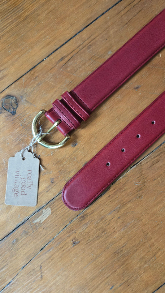 Coach red leather belt