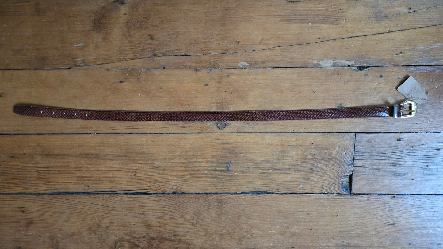 Brown snakeskin belt
