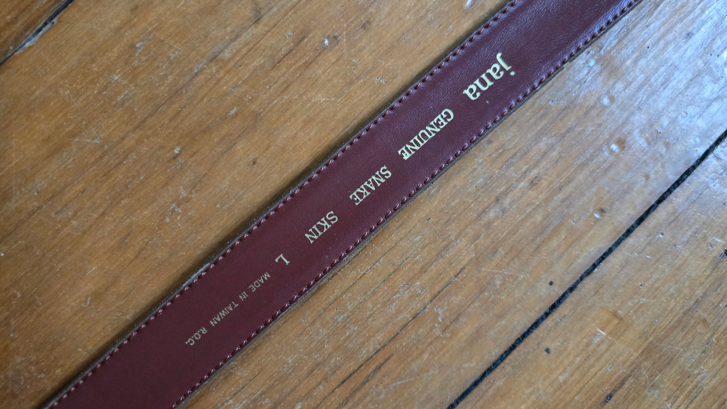 Brown snakeskin belt