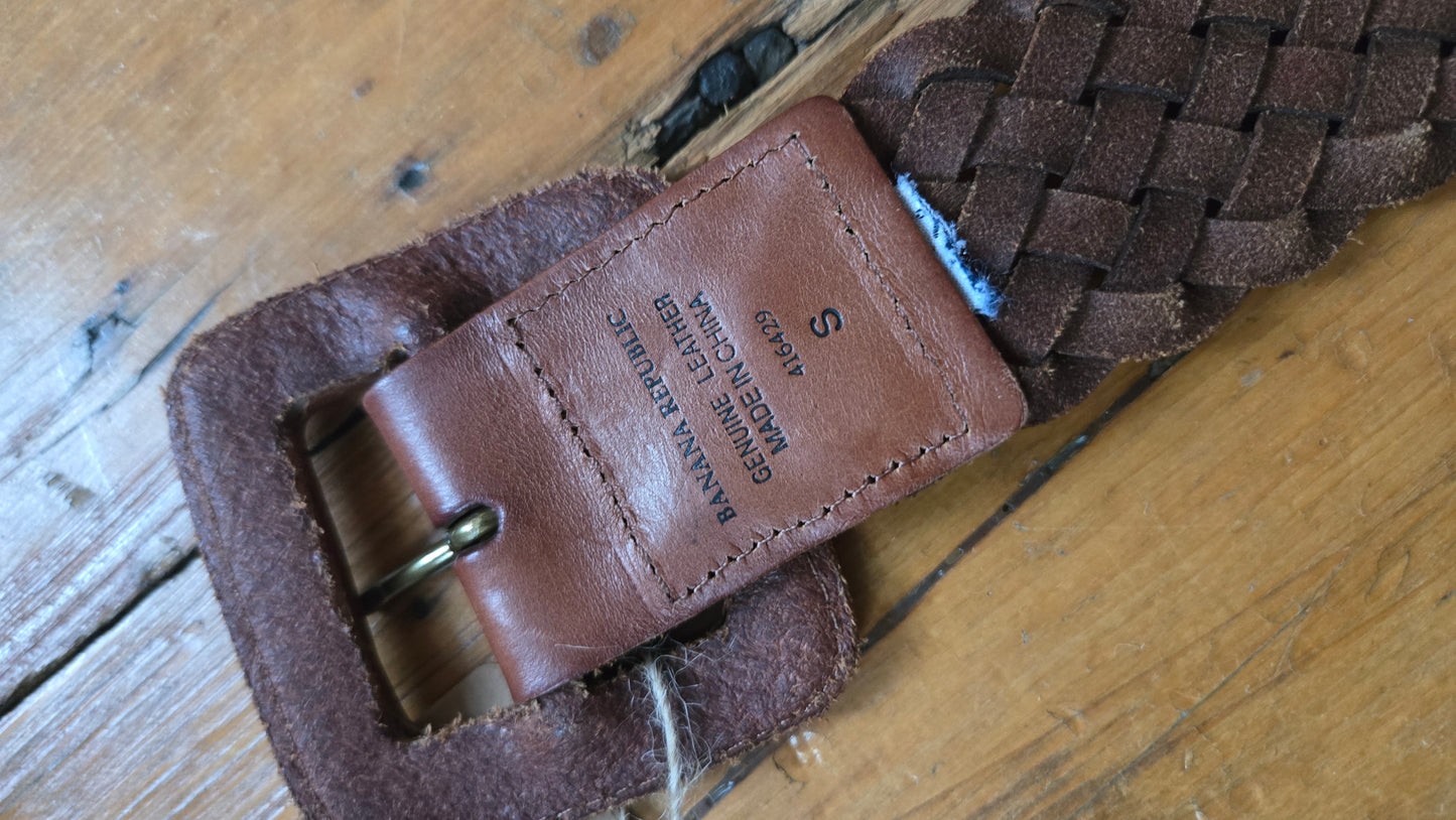 Banana Republic brown woven leather belt
