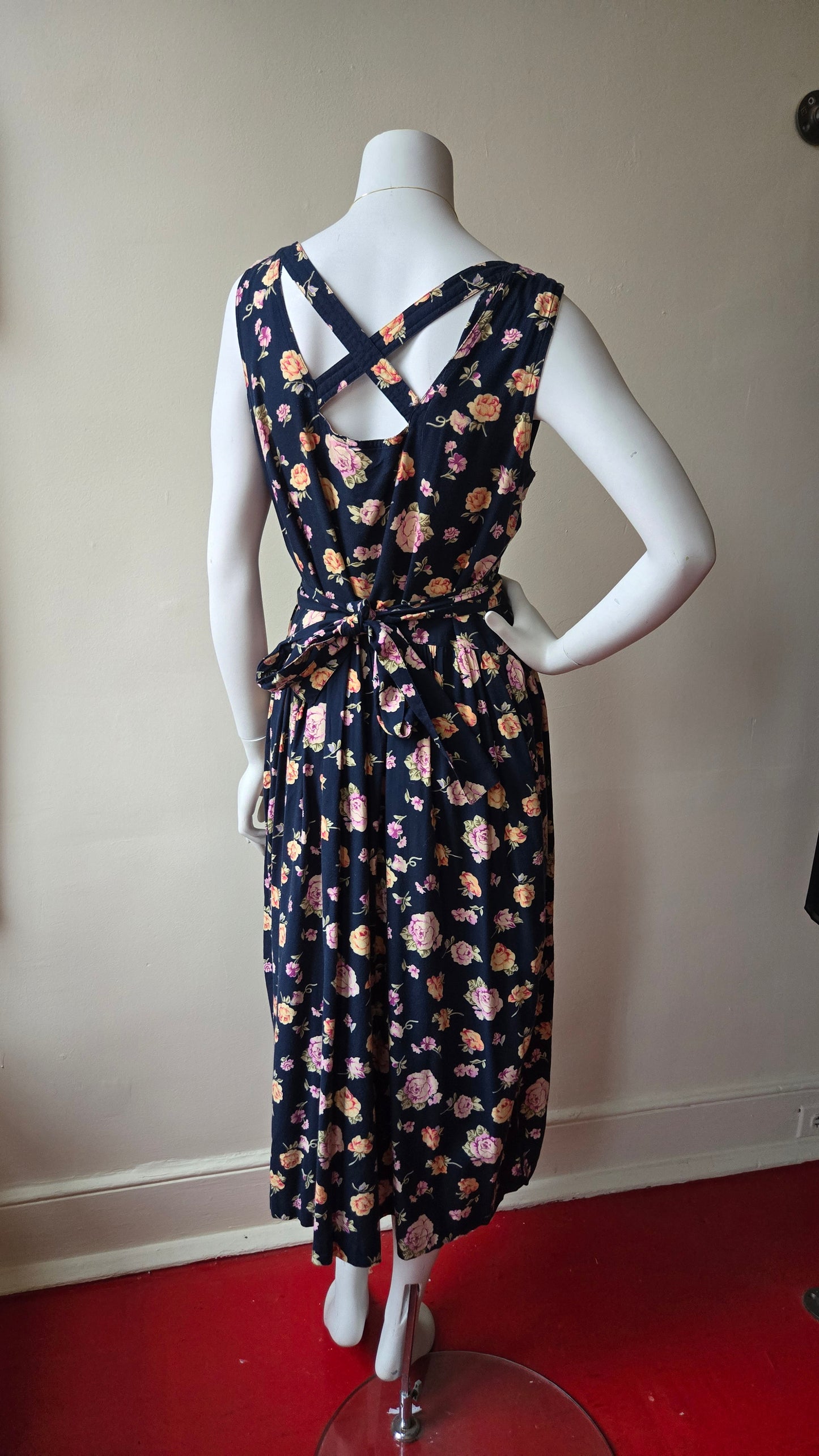 Erika cross-back floral dress