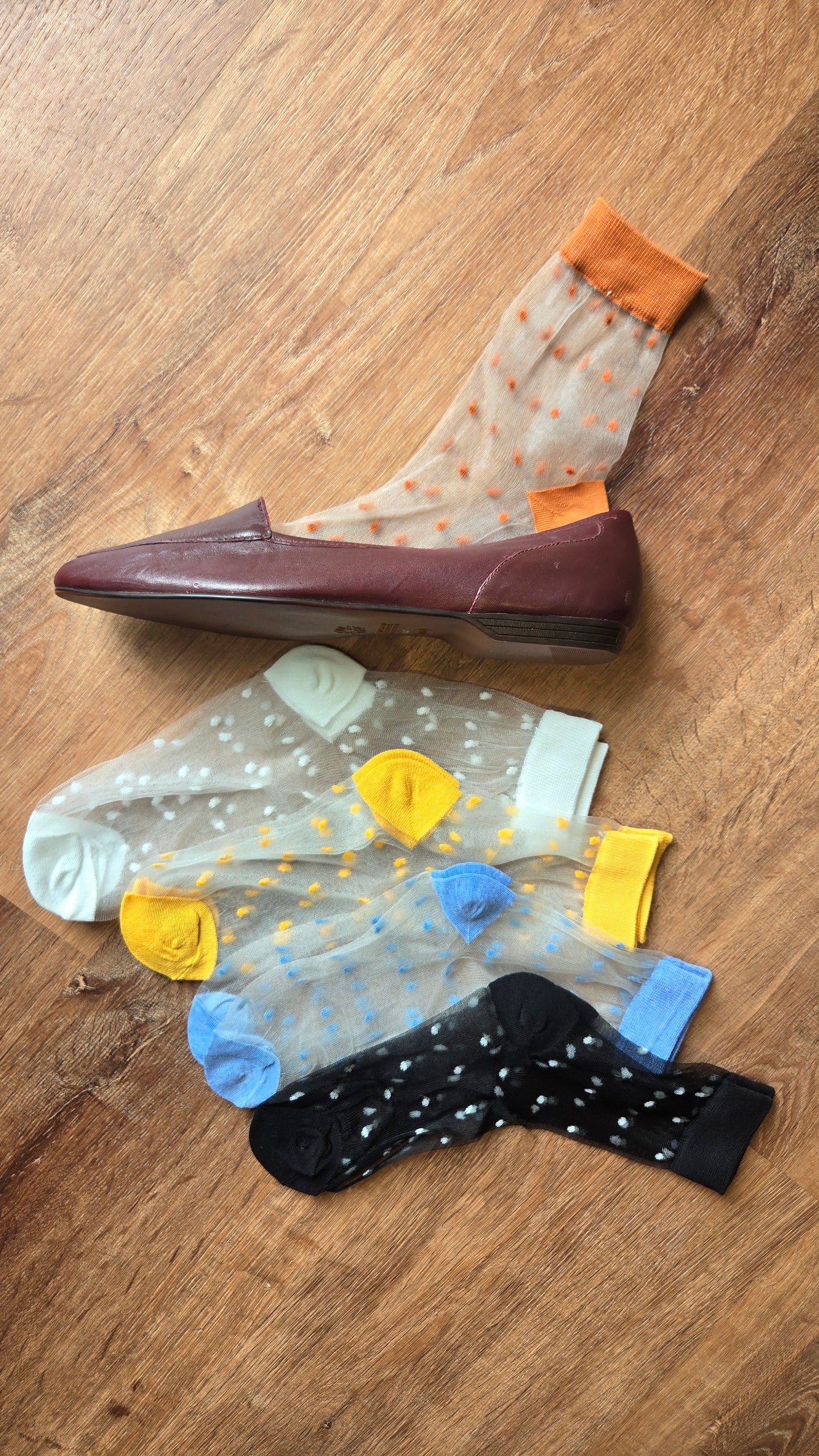 Polka Dots Sheer Mesh Socks