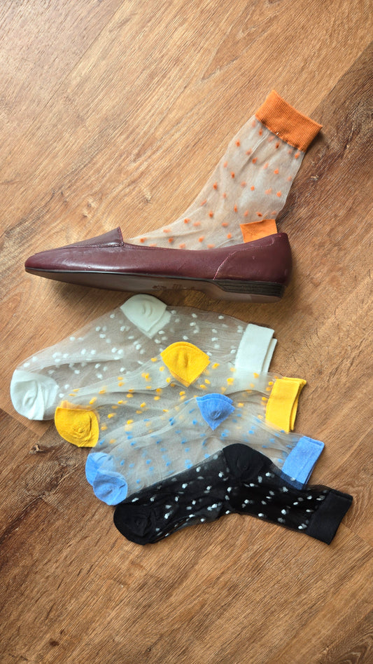 Polka Dots Sheer Mesh Socks