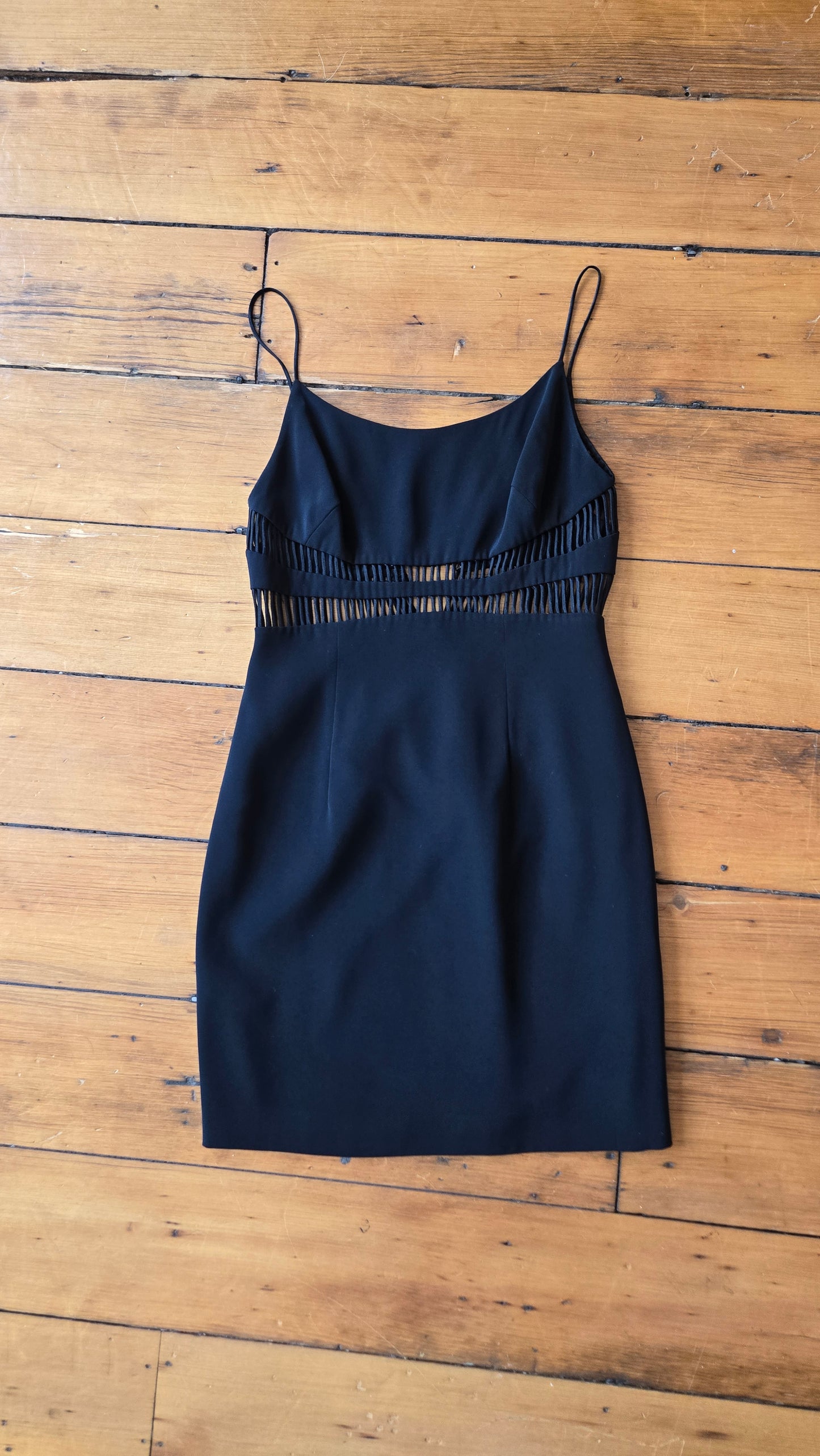 Caché black peekaboo midriff dress