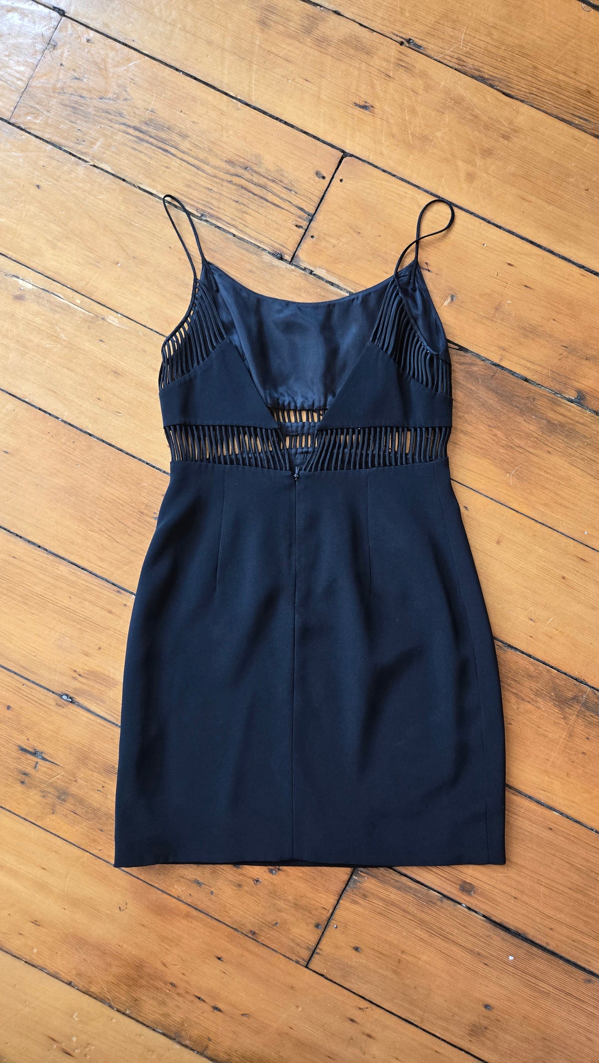 Caché black peekaboo midriff dress