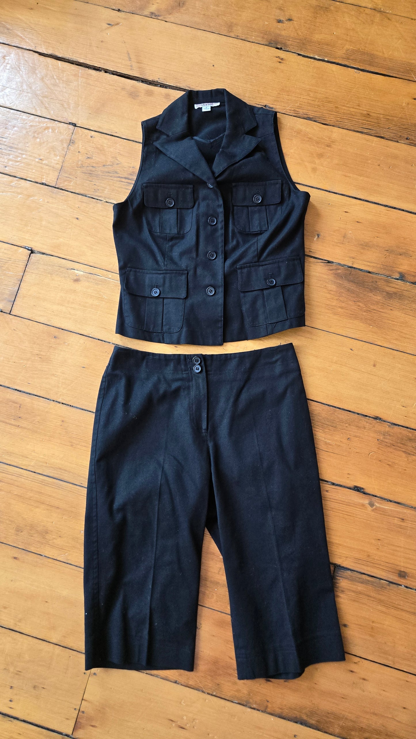 Black vest & capri set