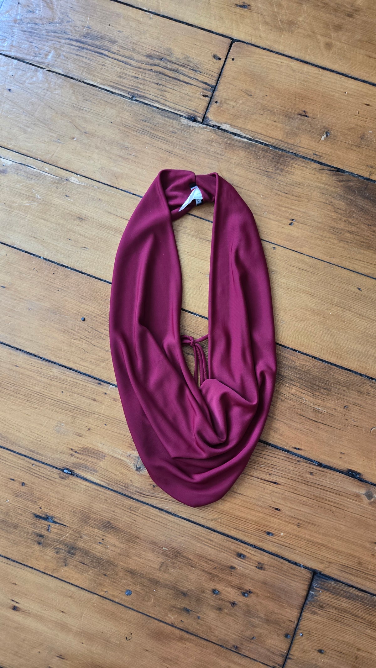 Wine backless deep cowl top