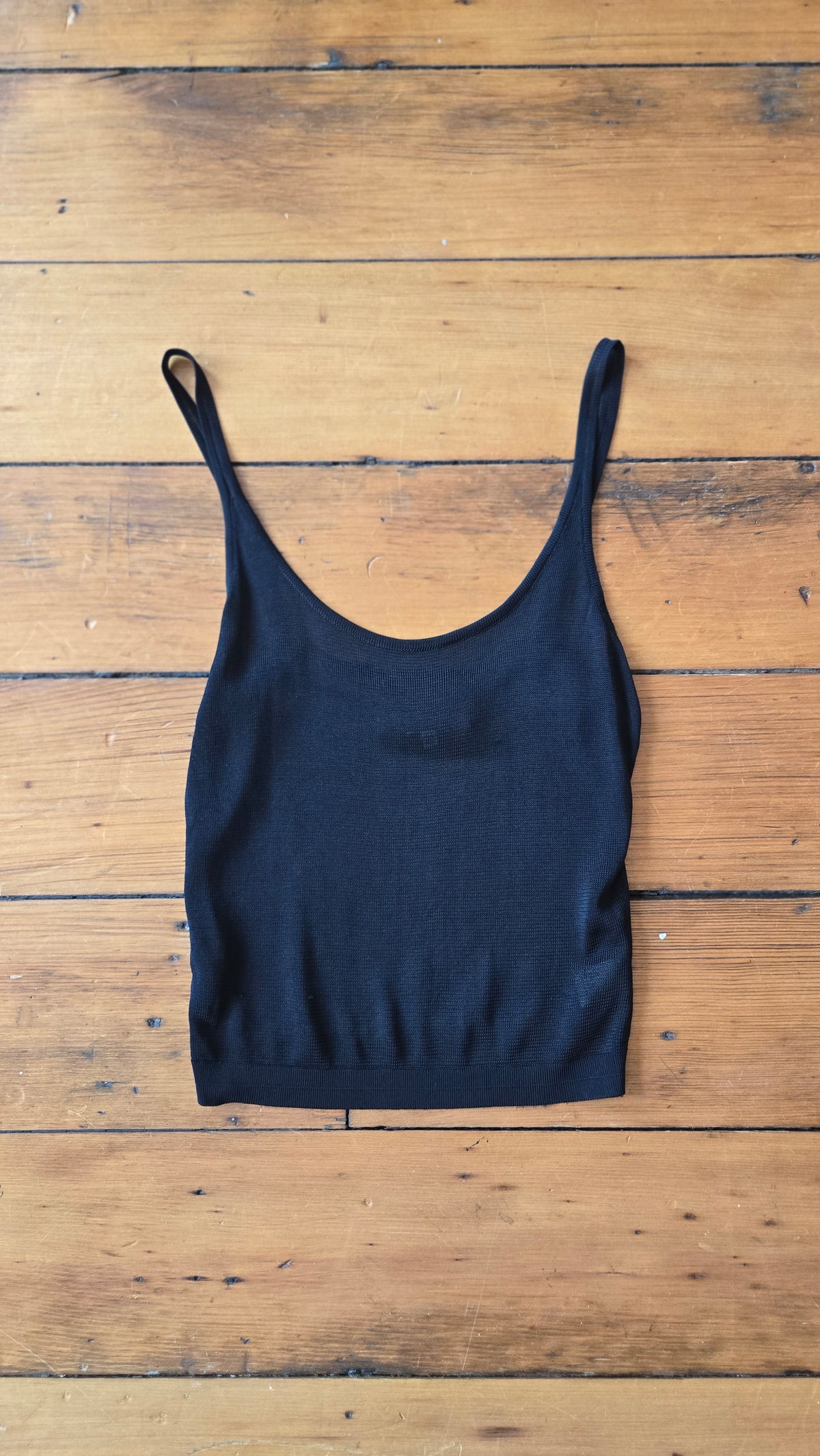 Versace semi-sheer black knit tank