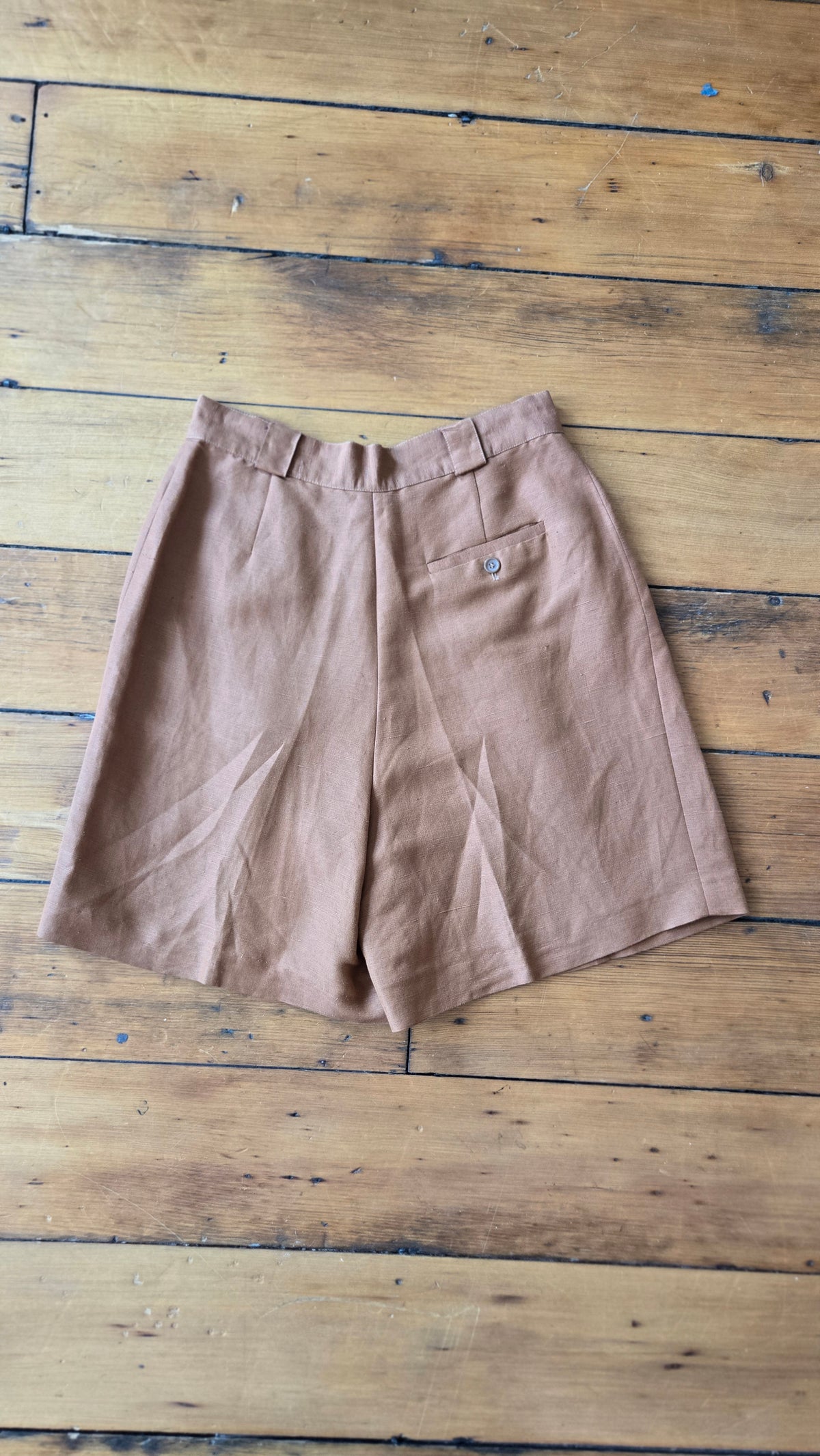 Giorgio Sant'Angelo camel linen shorts