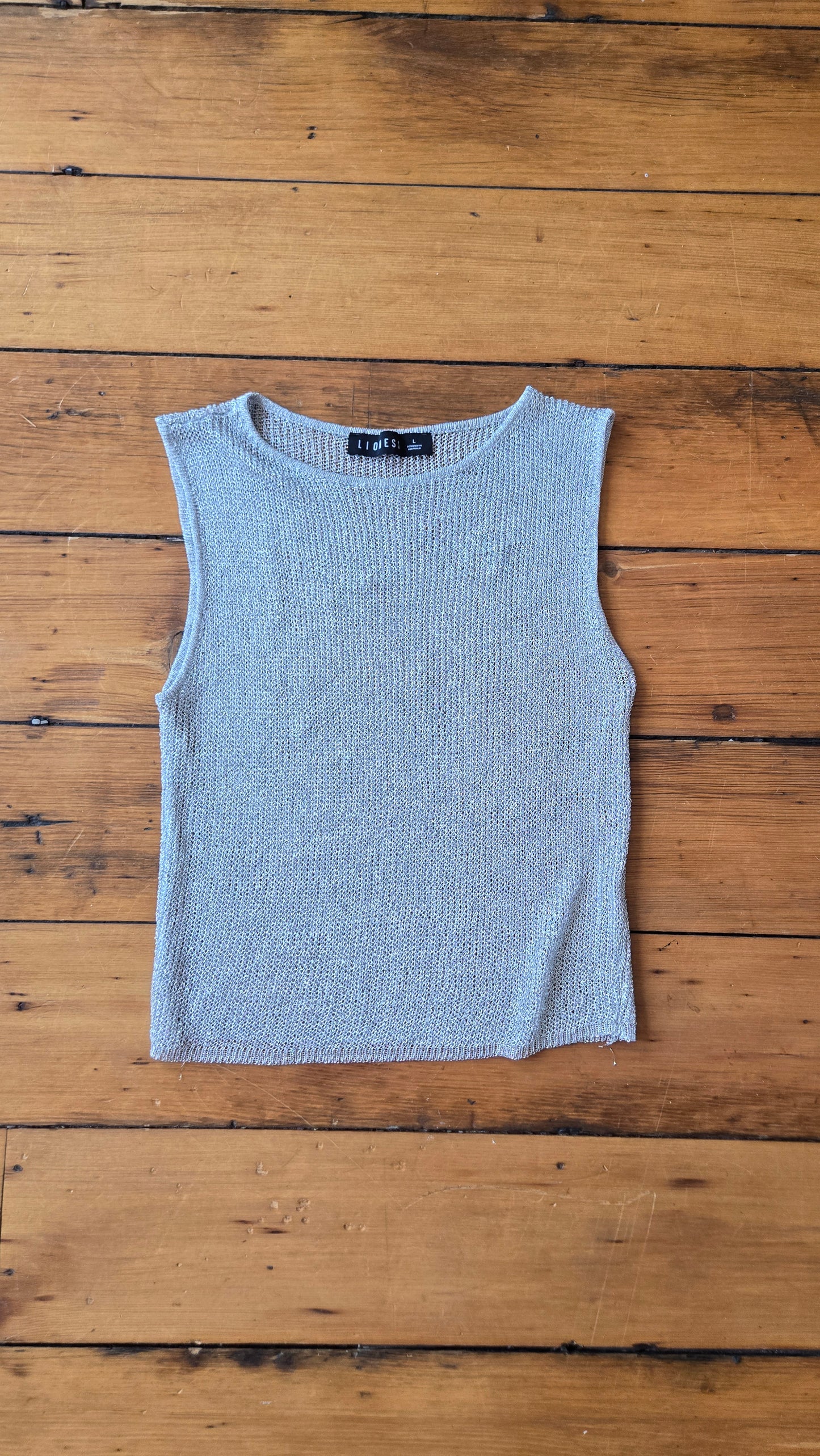 Lioness silver metal mesh tank
