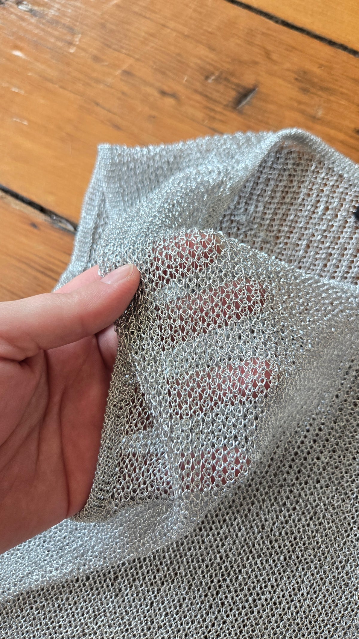 Lioness silver metal mesh tank
