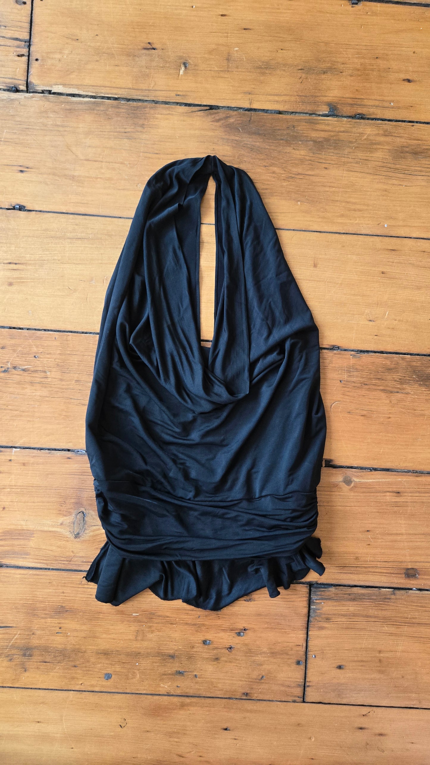 Black cowl neck top
