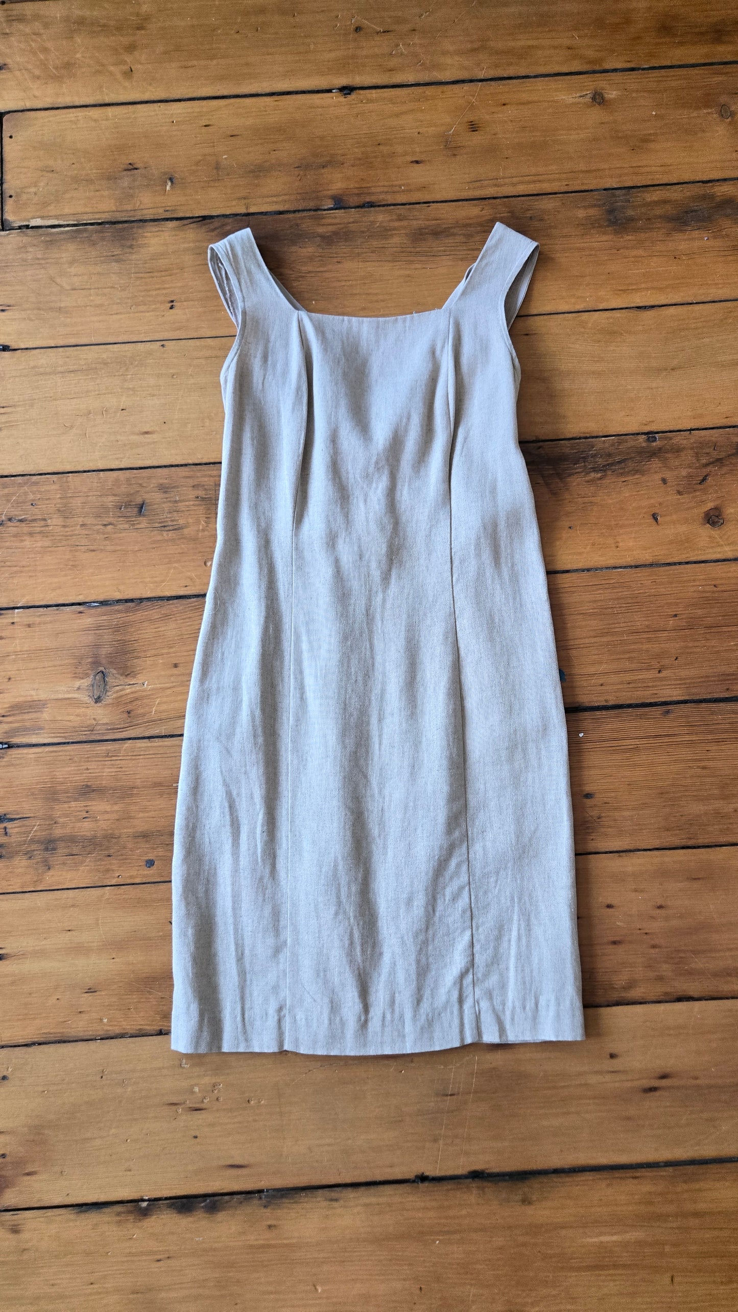 Fiorlini oatmeal linen cross-back dress