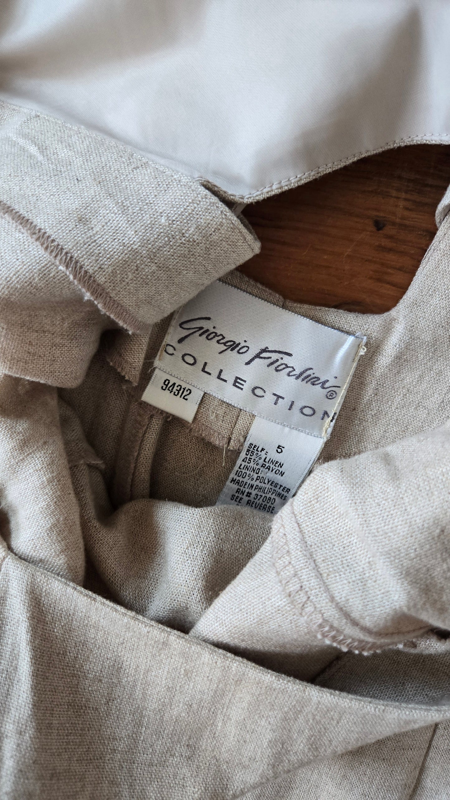 Fiorlini oatmeal linen cross-back dress