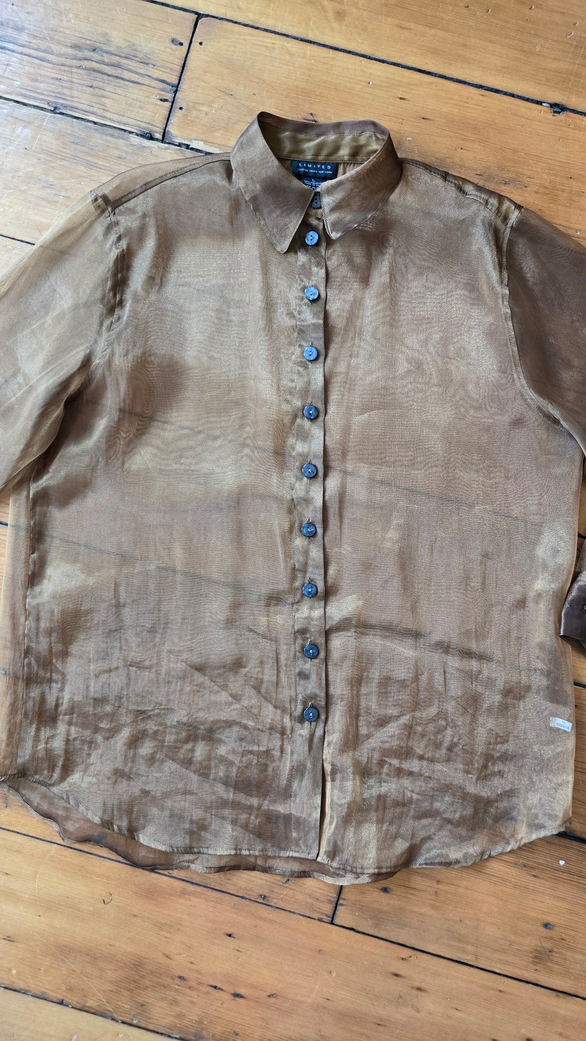 The Limited sheer bronze organza shirt