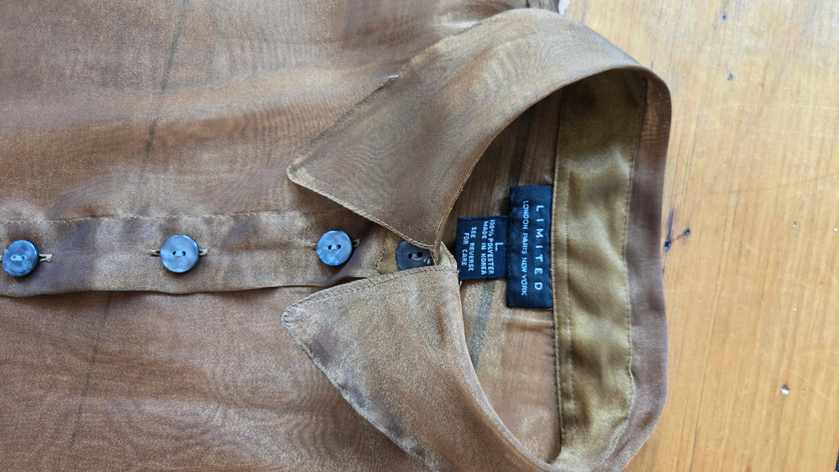 The Limited sheer bronze organza shirt
