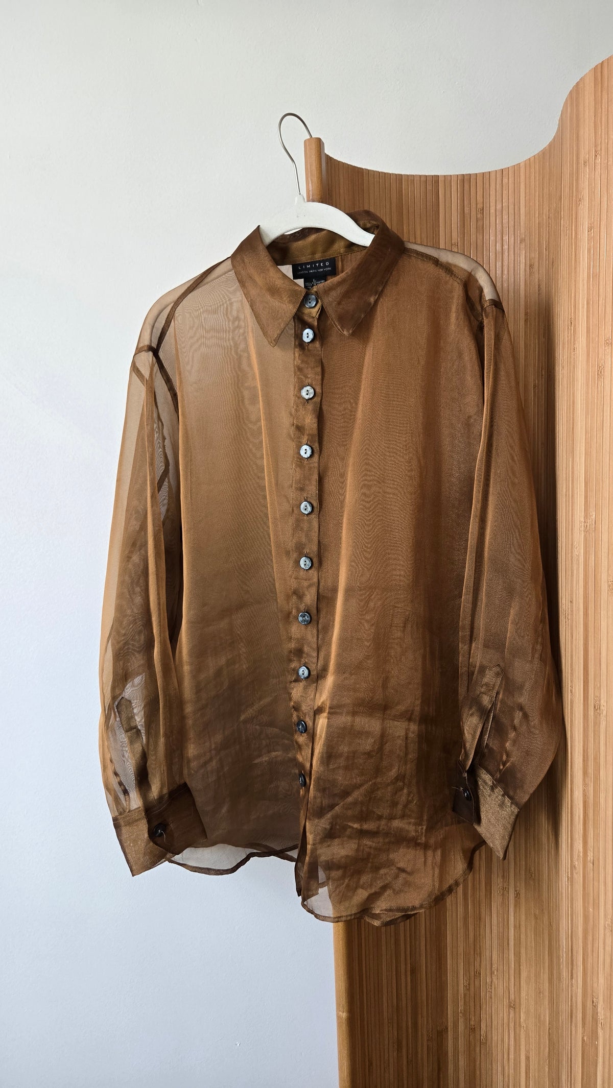 The Limited sheer bronze organza shirt