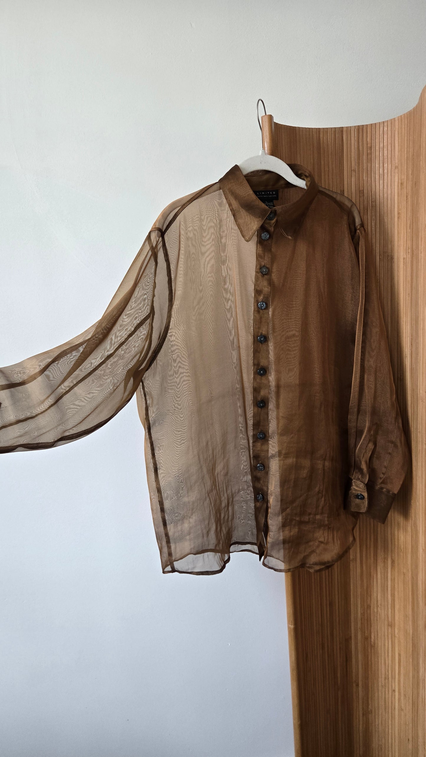 The Limited sheer bronze organza shirt
