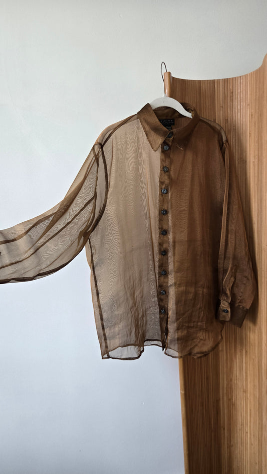 The Limited sheer bronze organza shirt