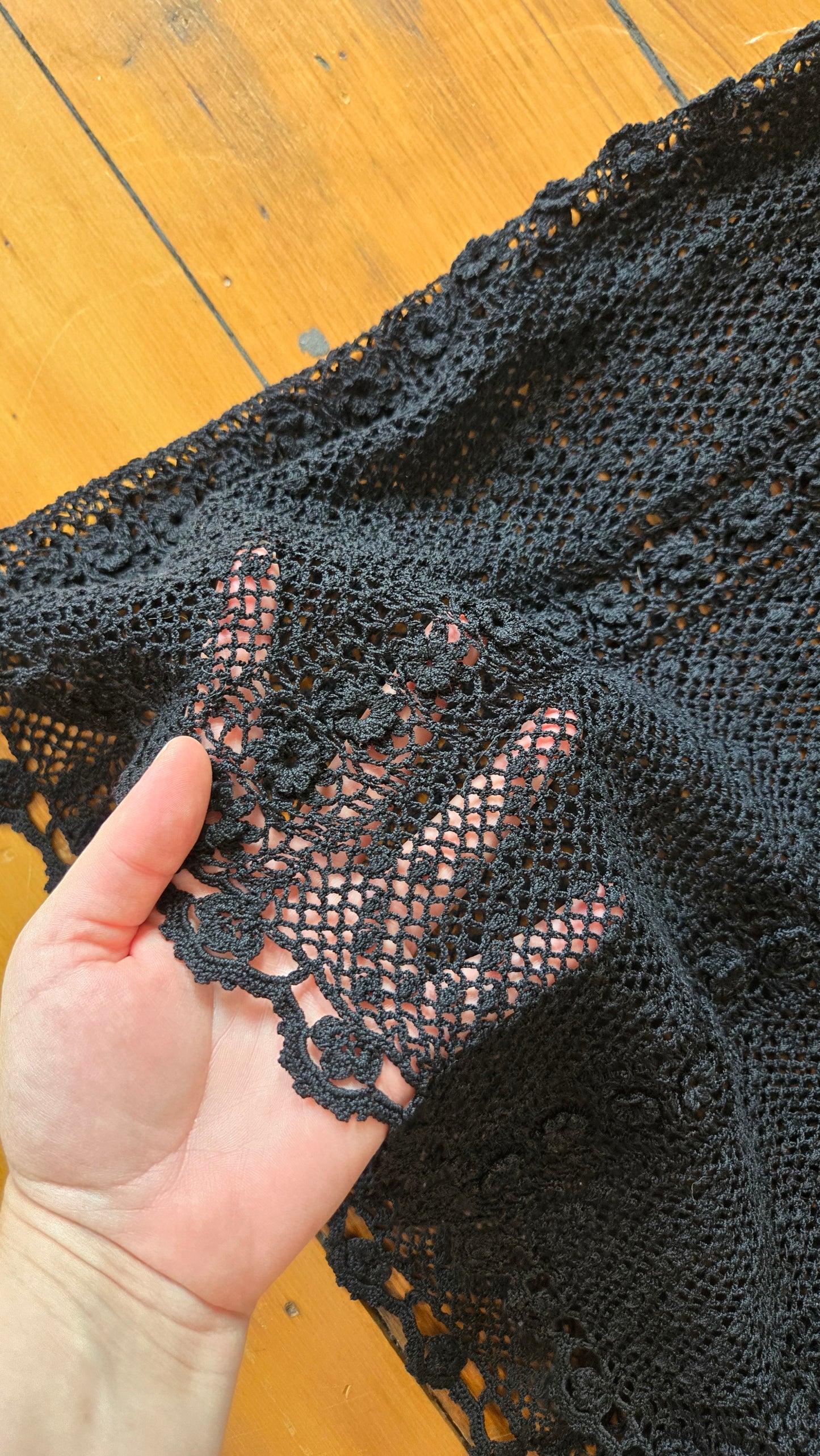 Miramar black crochet top & skirt set