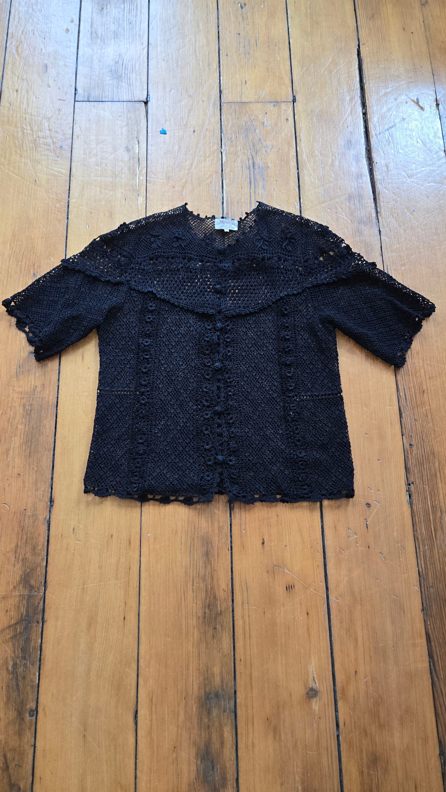Miramar black crochet top & skirt set